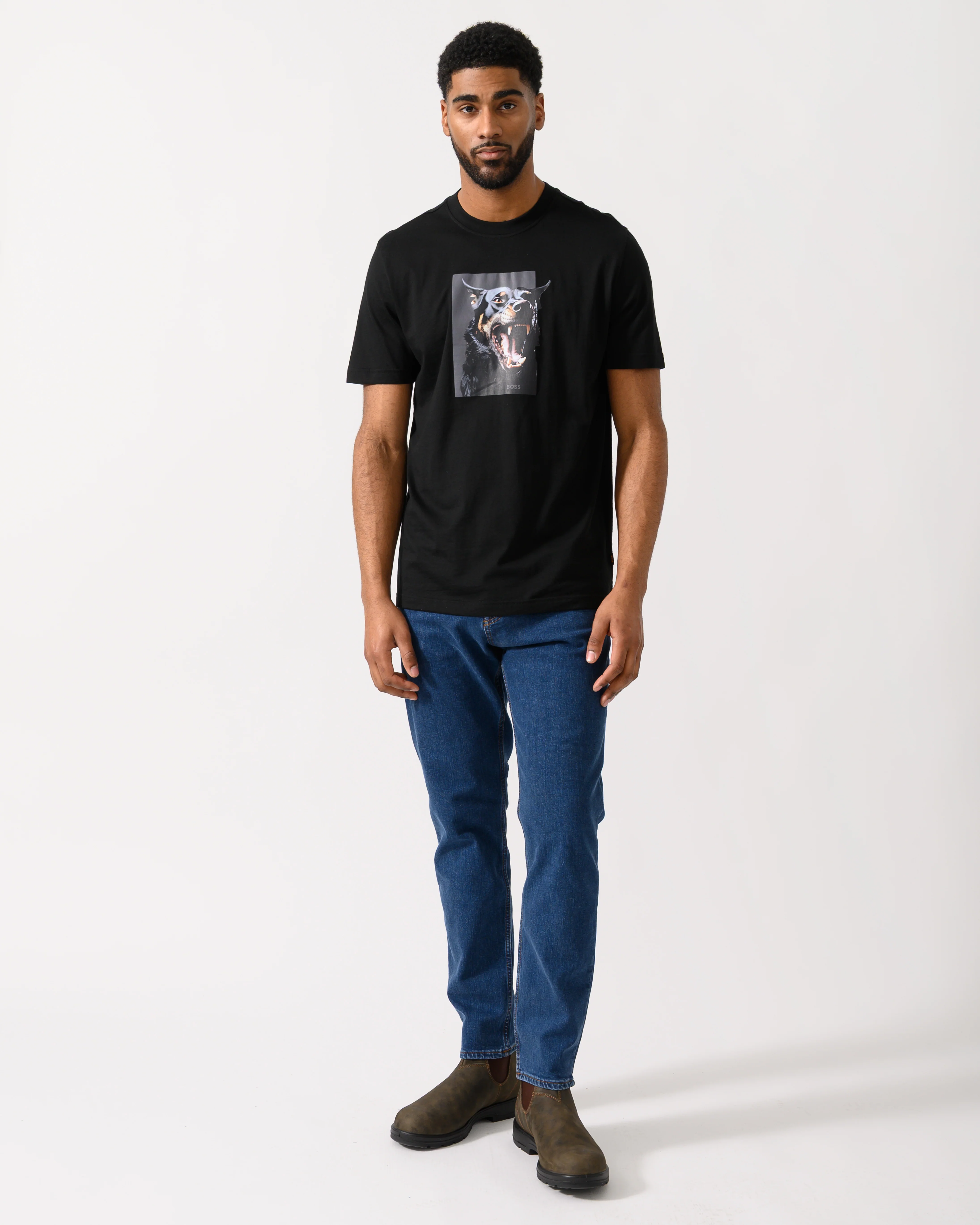 BOSS Orange Doberman Graphic T-Shirt - Black 001 - Image 2