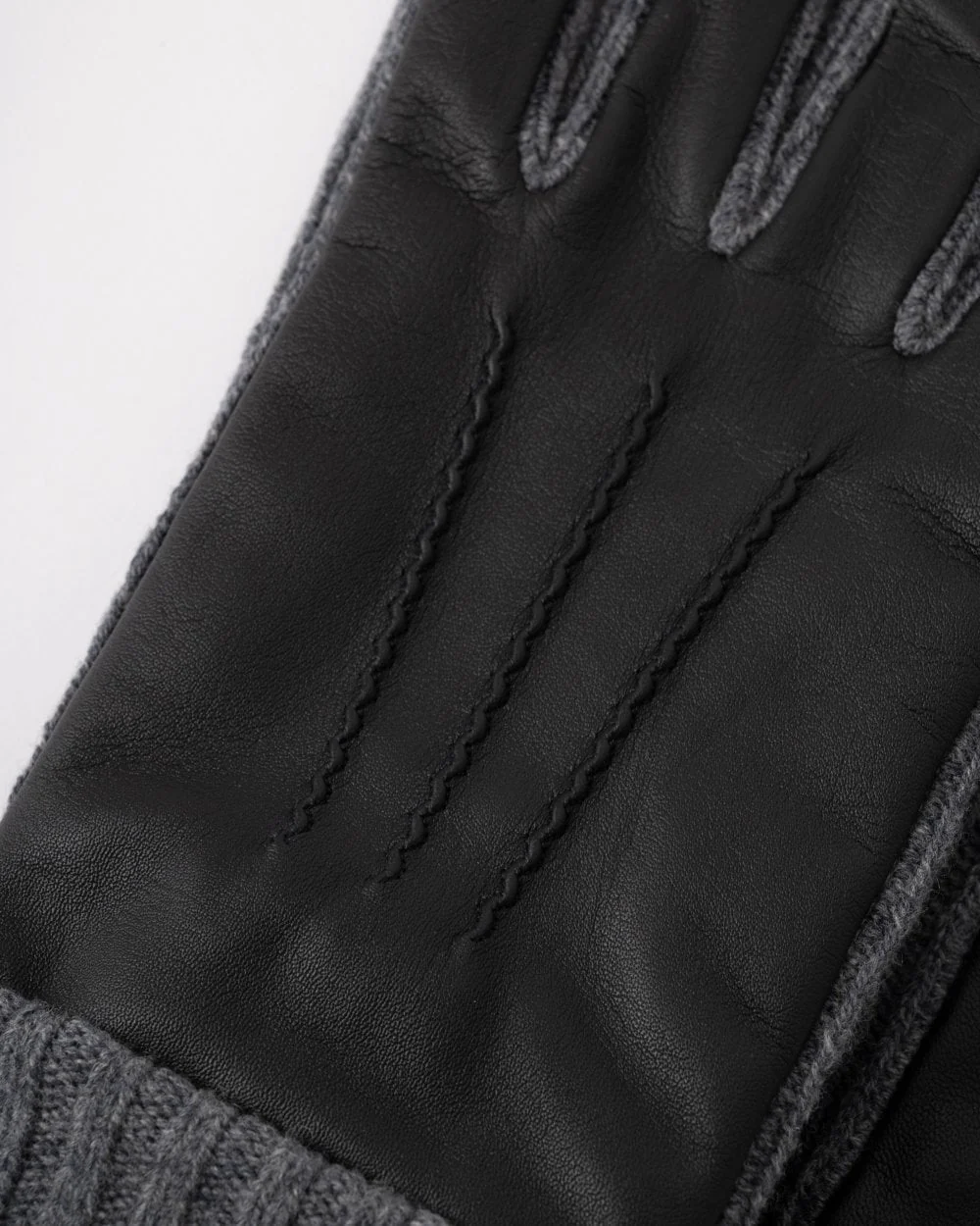 BOSS Orange Hyden Mens Logo-Trim Gloves in Wool and Leather - Image 3
