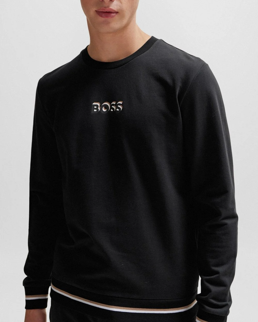 BOSS Orange Iconic Mens Cotton-Terry Sweatshirt with Logo in Signature Colours - Image 2