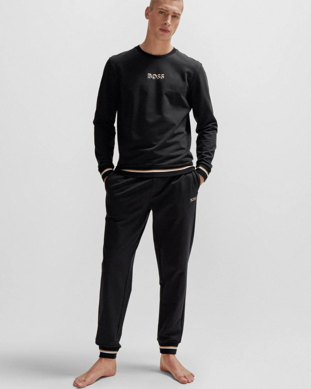 BOSS Orange Iconic Mens Cotton-Terry Sweatshirt with Logo in Signature Colours - Image 3