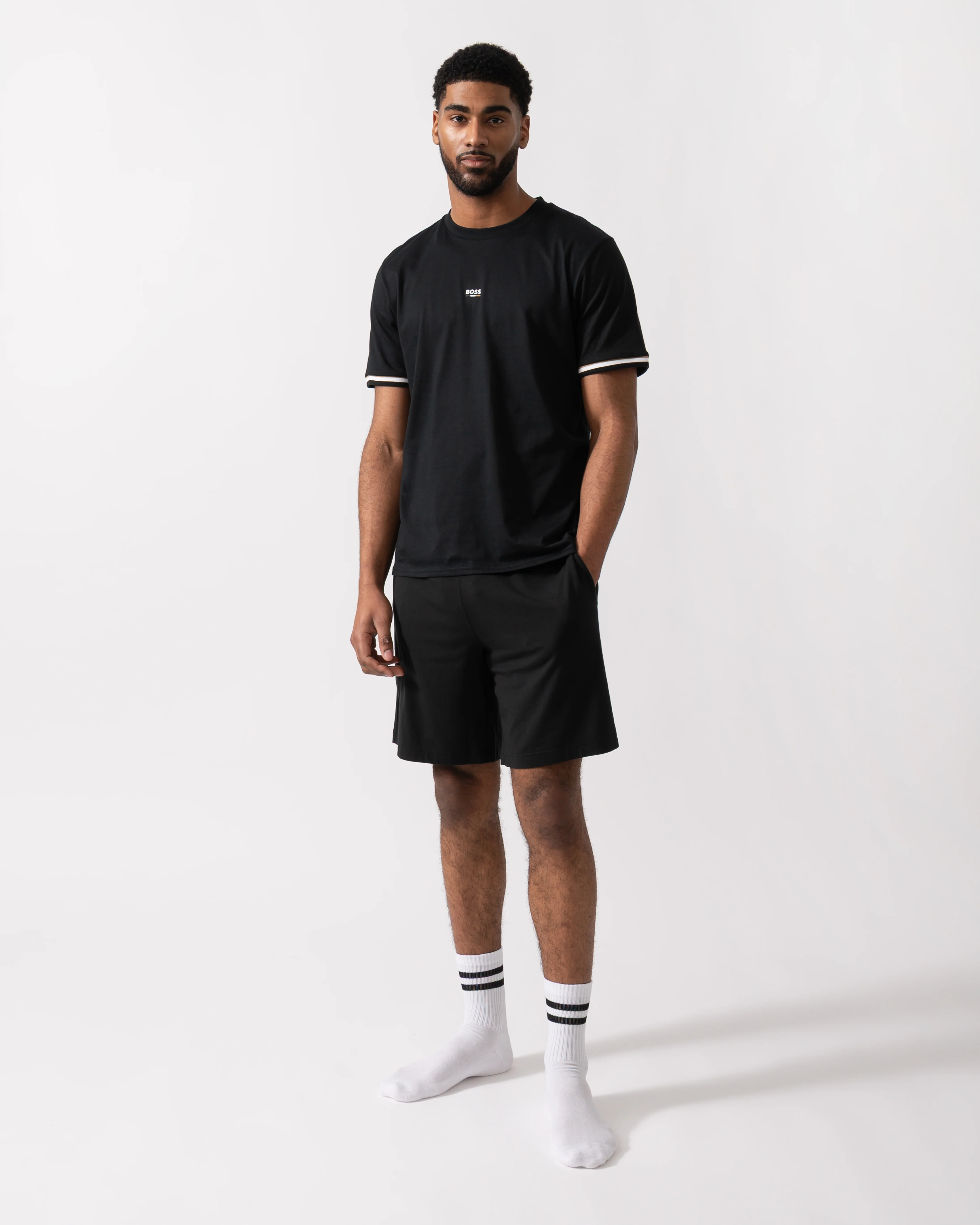 BOSS Orange Mens Iconic Loungewear T-Shirt - Black 001 - Image 2
