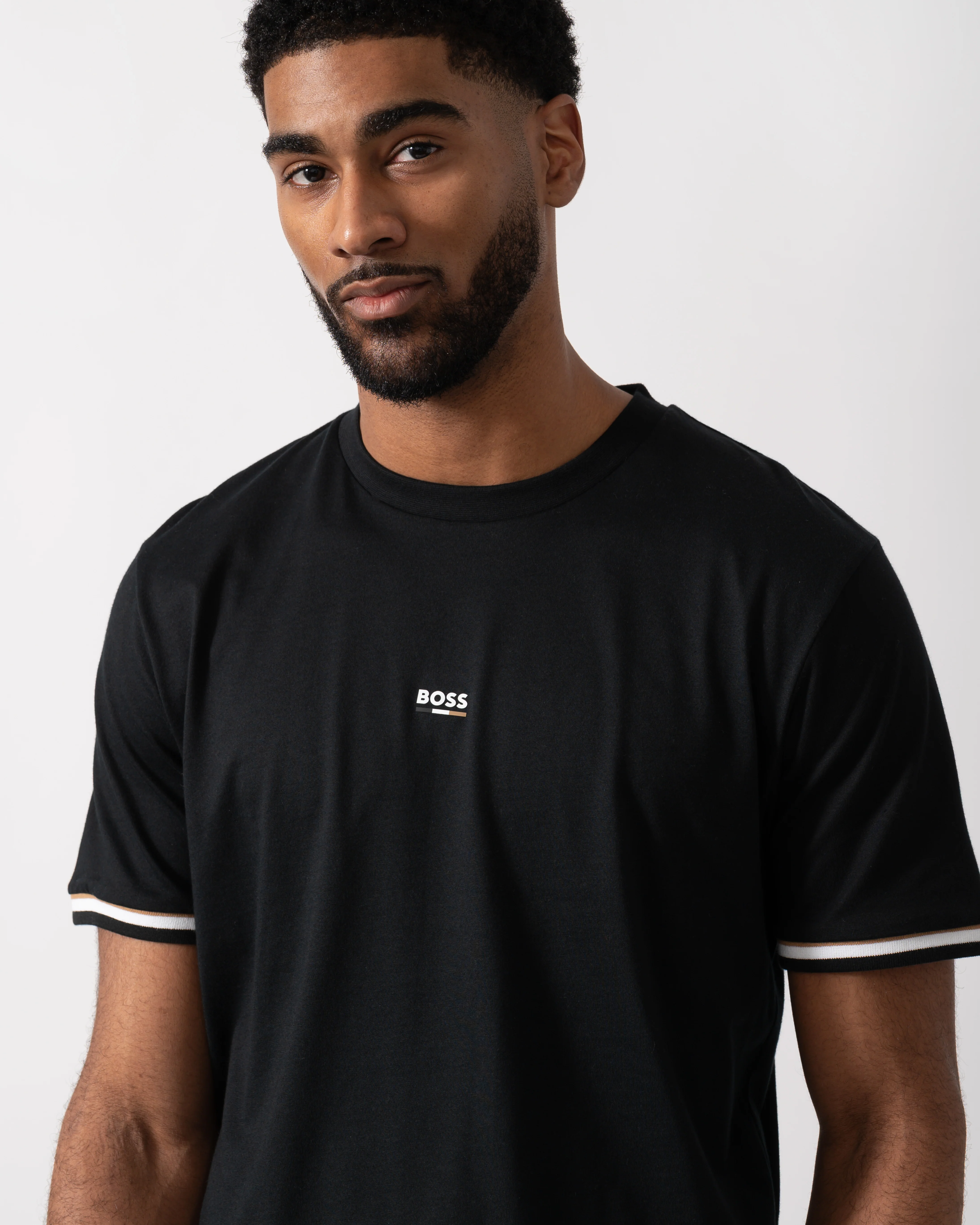 BOSS Orange Mens Iconic Loungewear T-Shirt - Black 001 - Image 4