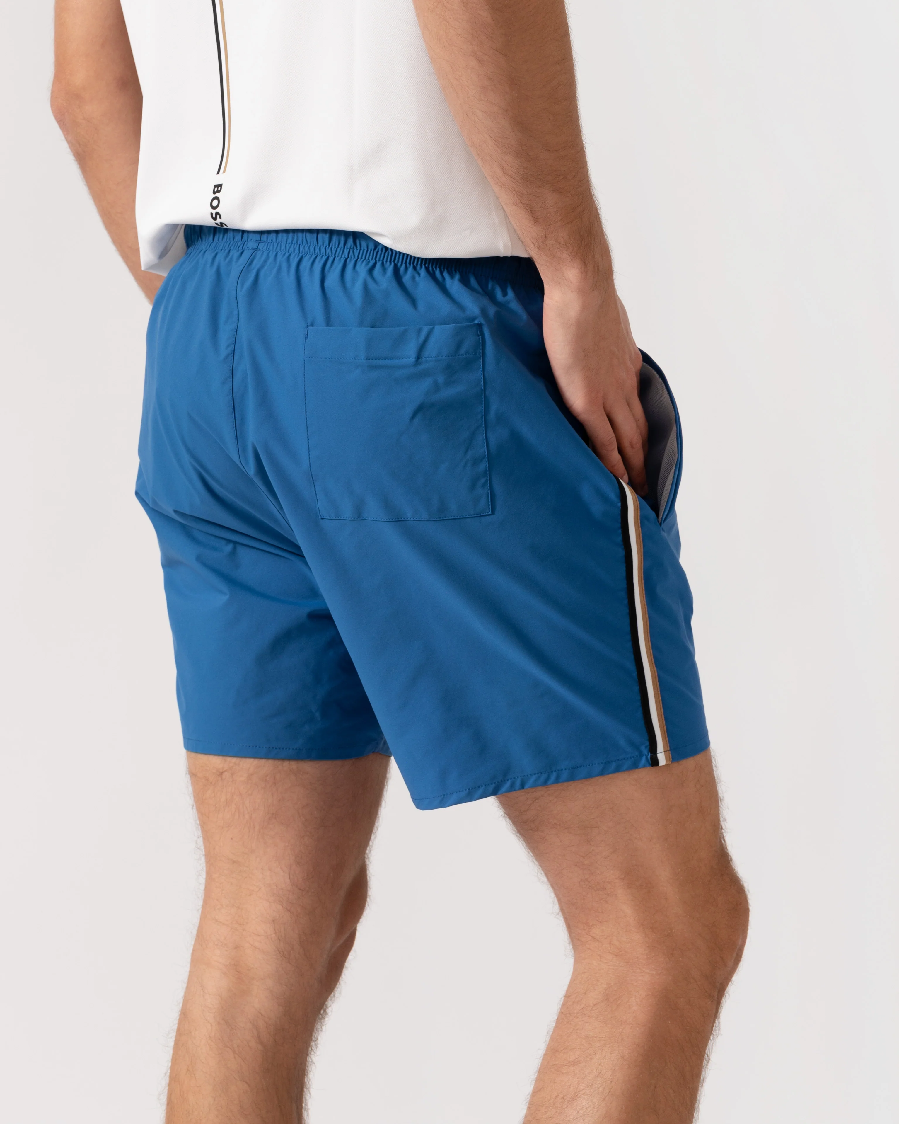 BOSS Orange Iconic Mens Swim Shorts - Bright Blue 436 - Image 2