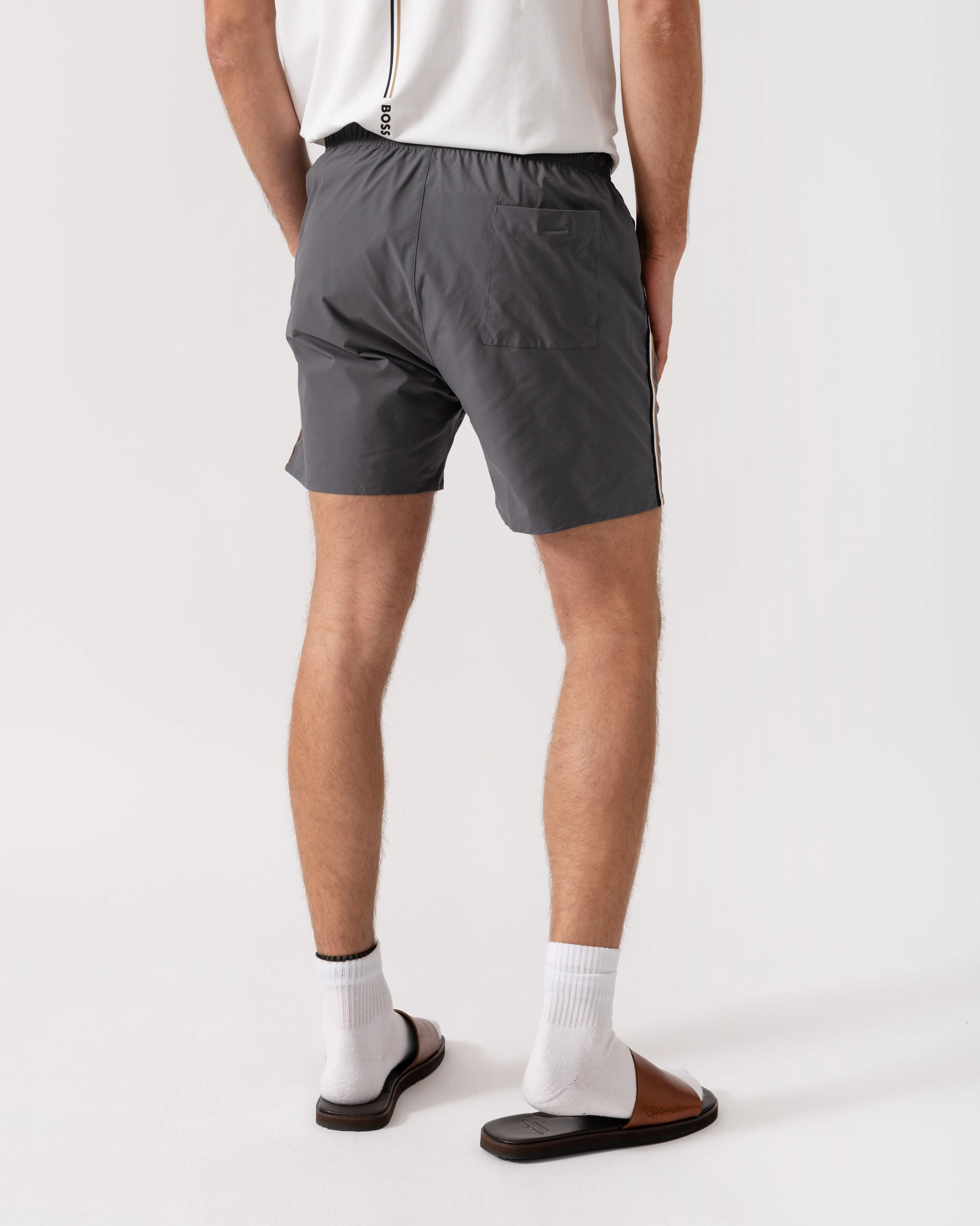 BOSS Orange Iconic Mens Swim Shorts - Dark Grey 025 - Image 4