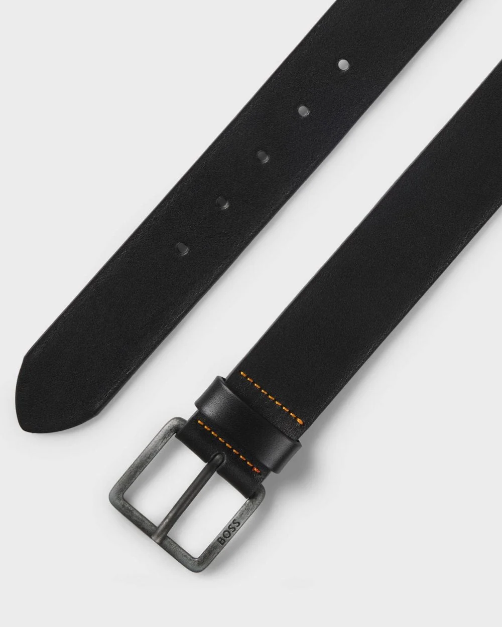 BOSS Orange Jeeko Mens Leather Belt with Logo Buckle NOS - Black 001 - Image 3