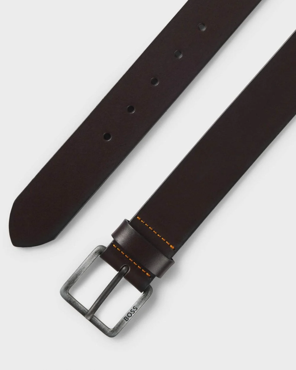 BOSS Orange Jeeko Mens Leather Belt with Logo Buckle NOS - Dark Brown 202 - Image 3