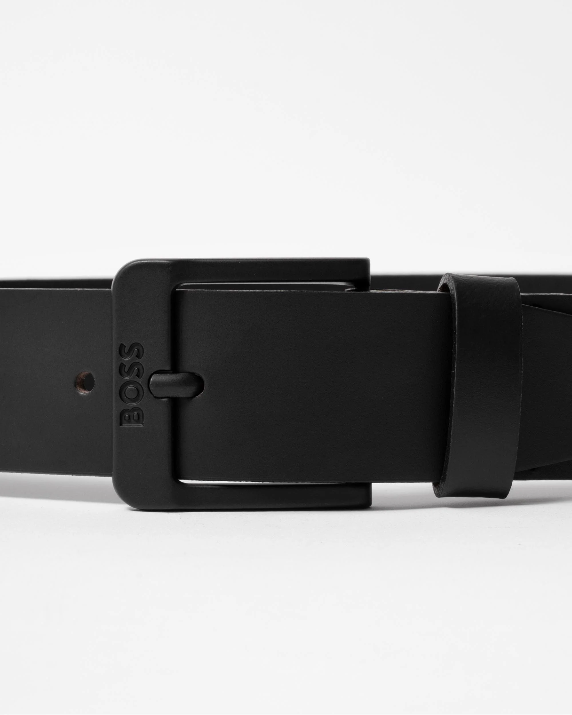 BOSS Orange Jemio-B Mens Leather Belt - Black 001 - Image 2
