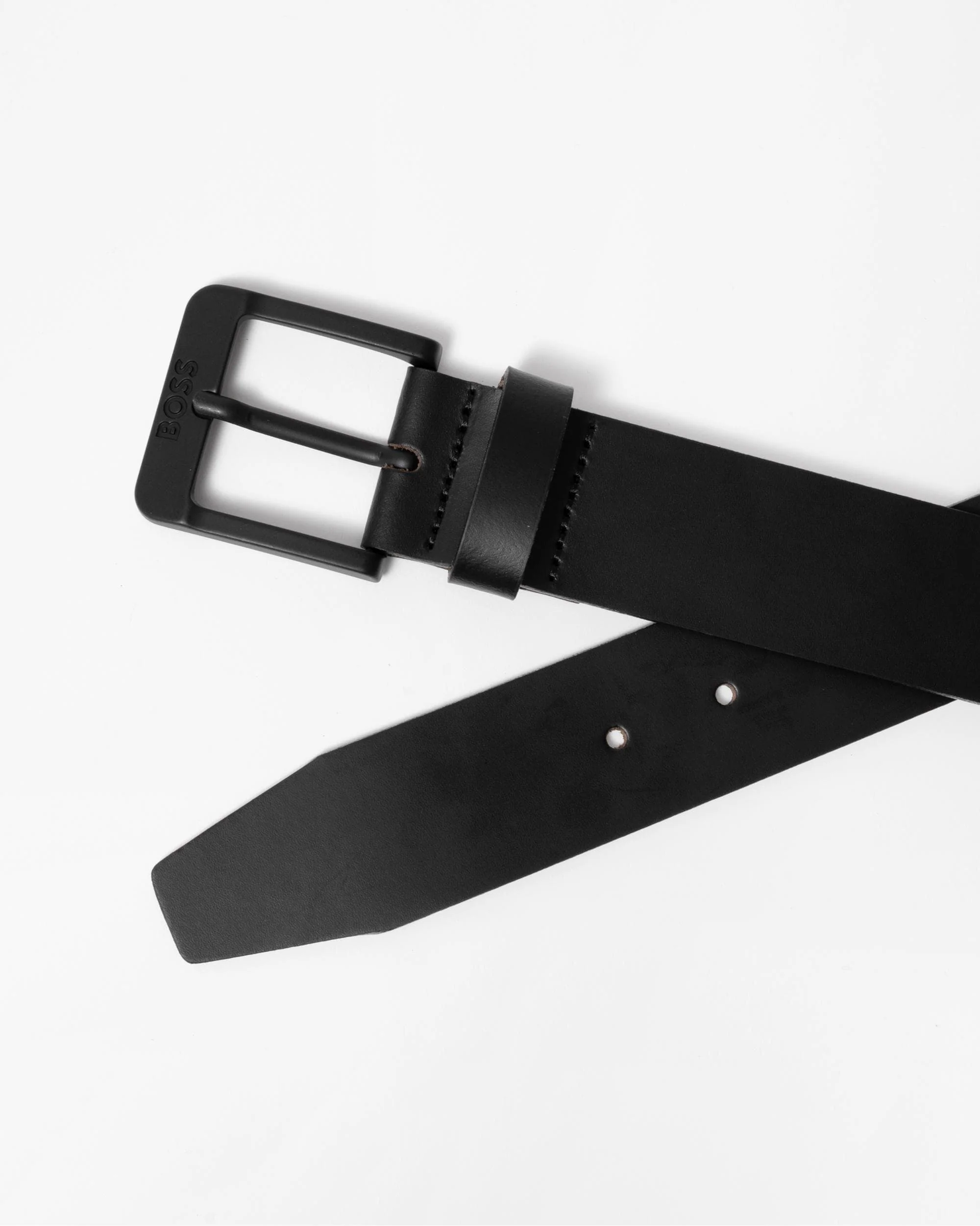 BOSS Orange Jemio-B Mens Leather Belt - Black 001 - Image 4