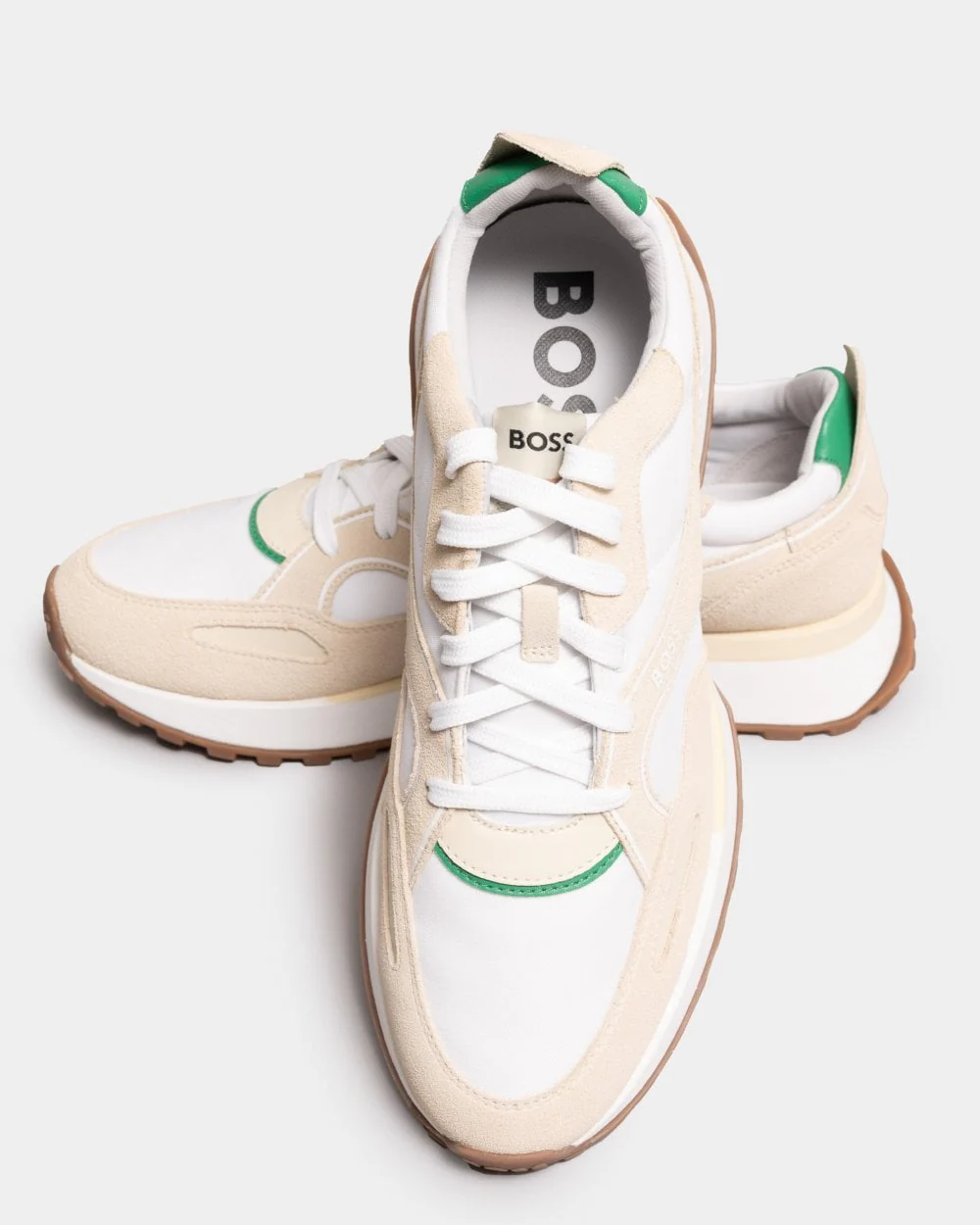 BOSS Orange Jonah Mens Mixed-Material Low-Top Trainers With Branded Details - Image 3