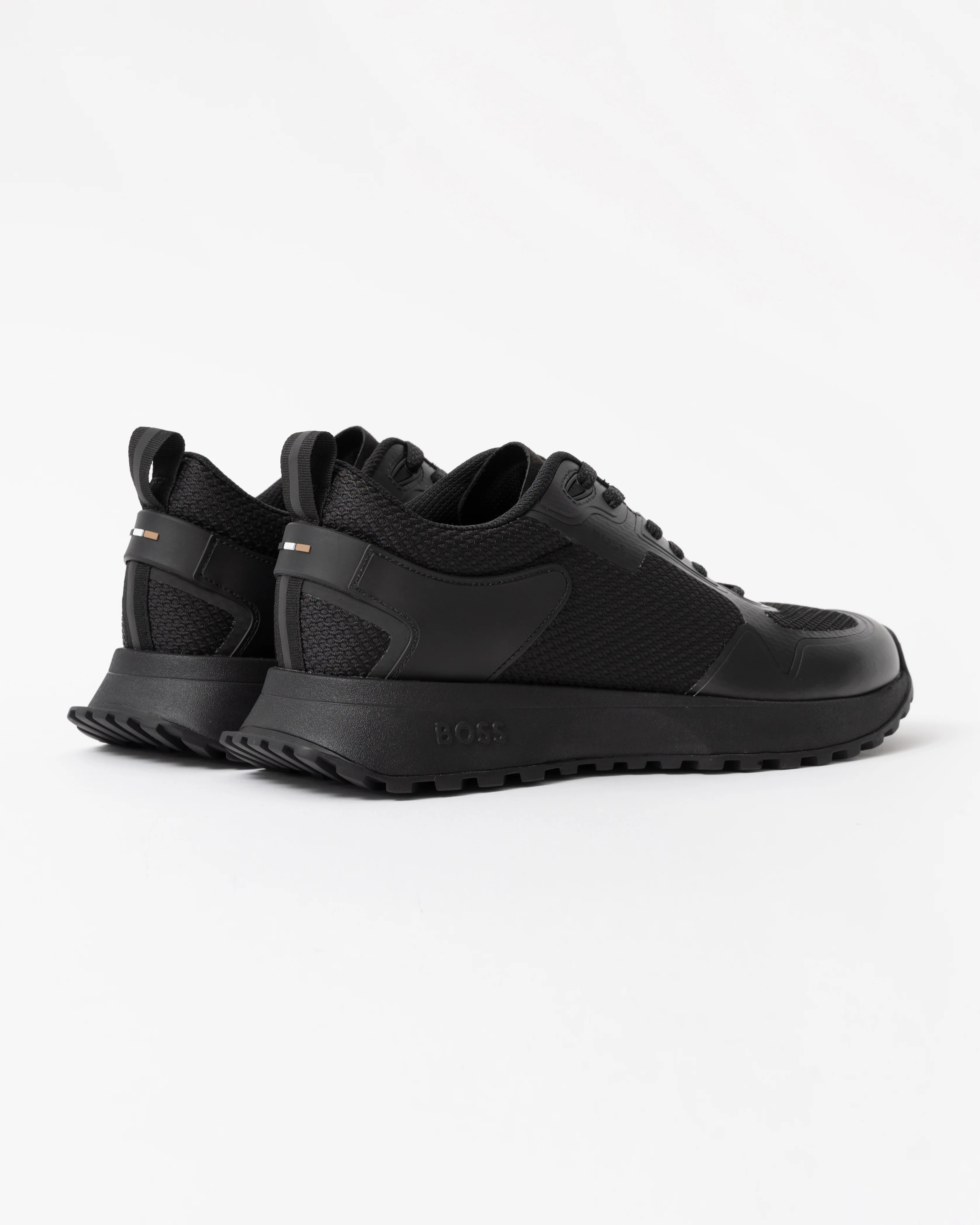 BOSS Orange Jonah Trainers with Mesh Details - Black 009 - Image 3