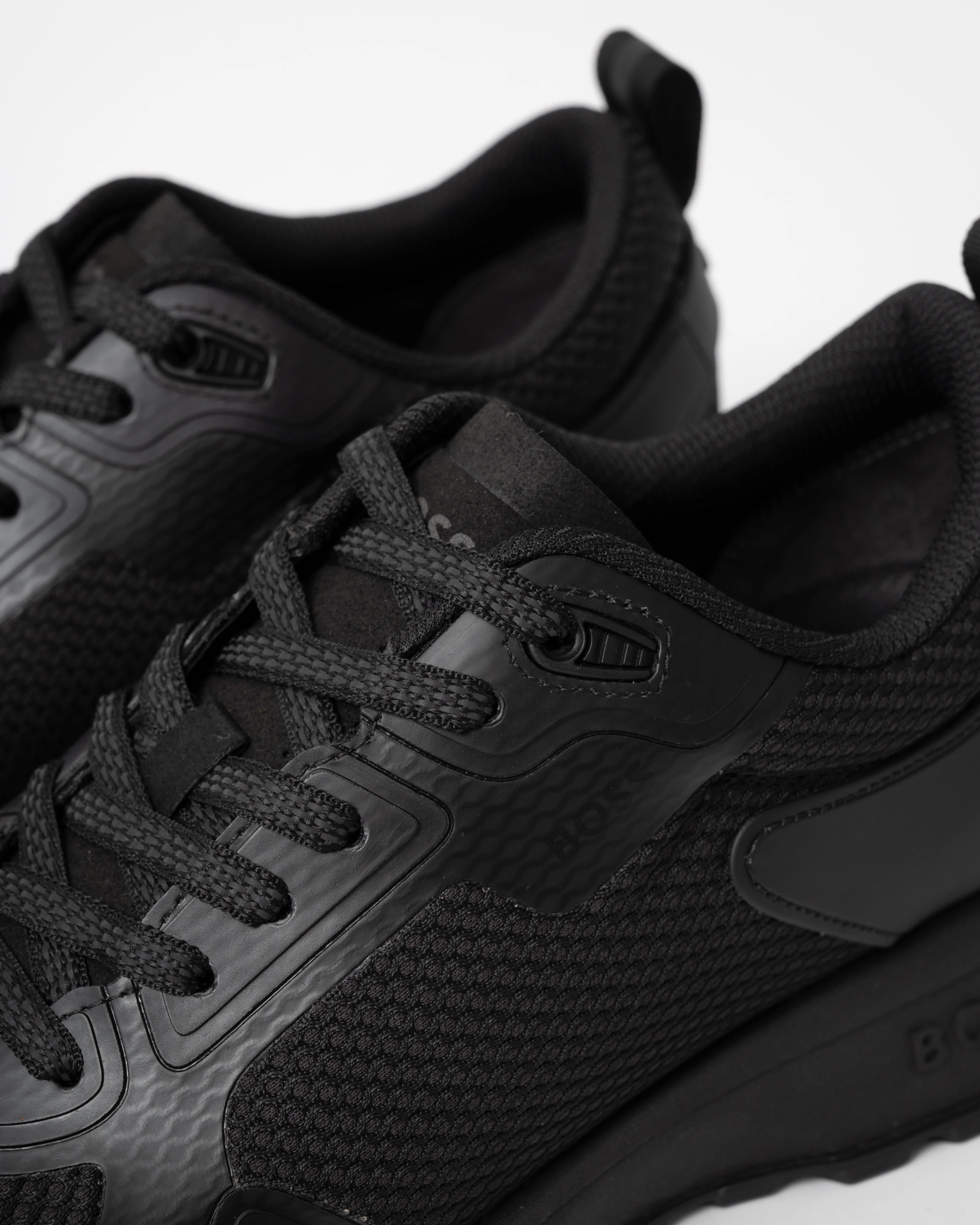 BOSS Orange Jonah Trainers with Mesh Details - Black 009 - Image 5