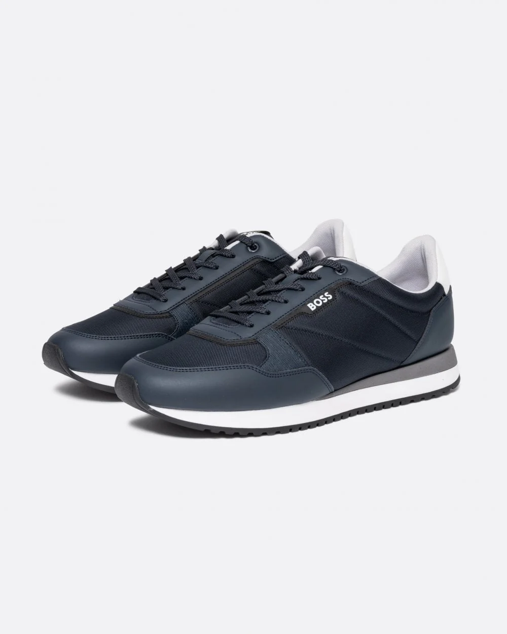 BOSS Orange Kai Mens Mixed-Material Trainers with Pop-Colour Details