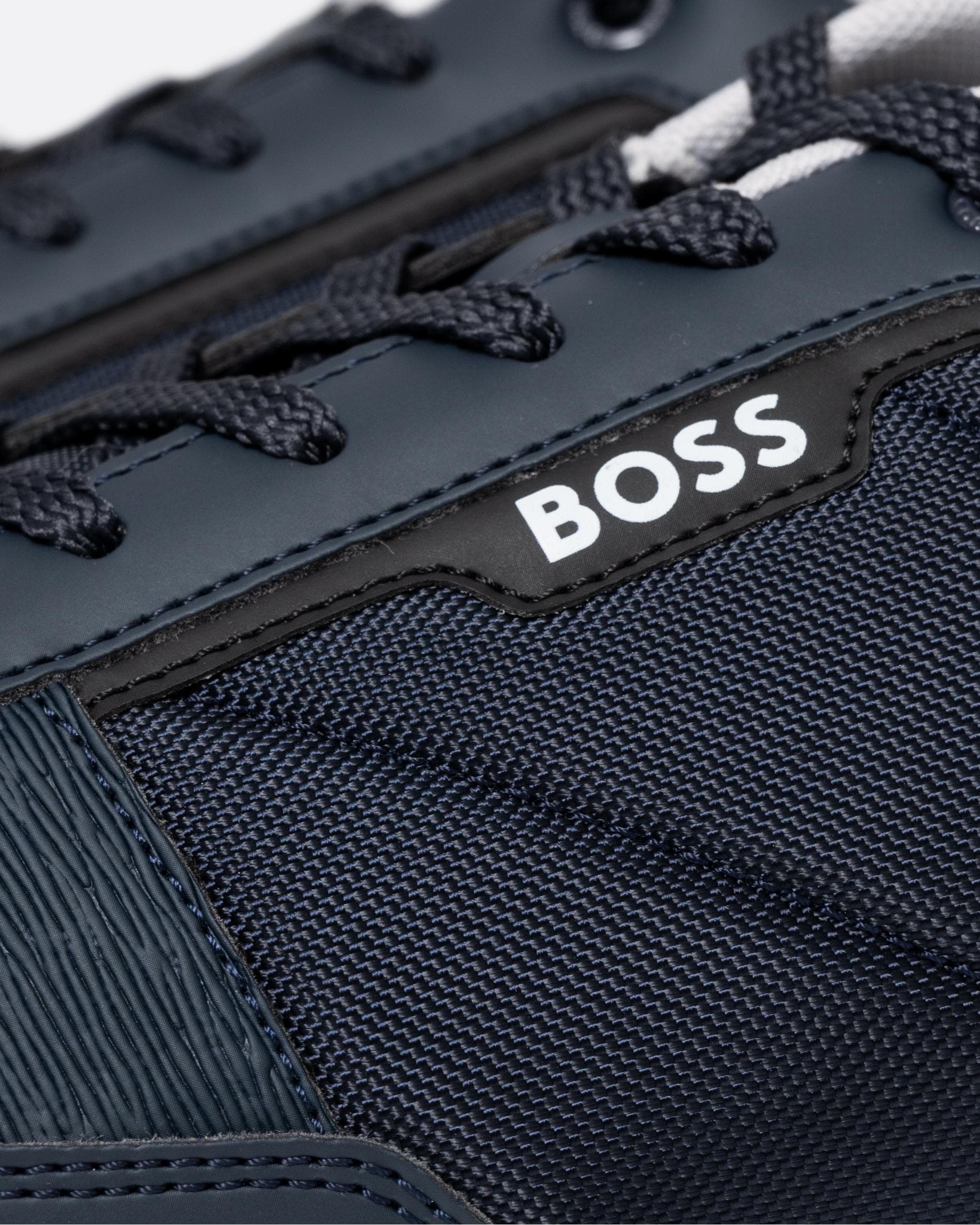 BOSS Orange Kai Mens Mixed-Material Trainers with Pop-Colour Details - Image 2