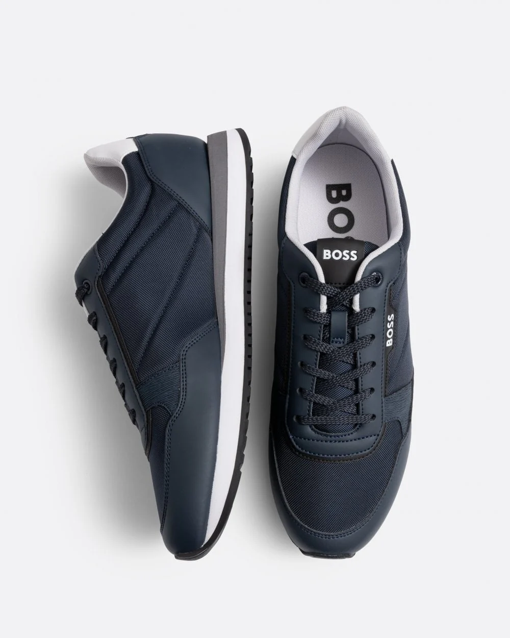 BOSS Orange Kai Mens Mixed-Material Trainers with Pop-Colour Details - Image 5