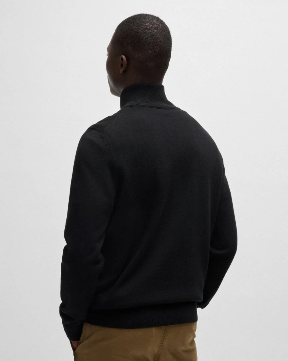 BOSS Orange Kanobix S Mens 1/4 Zip Jumper - Black 001 - Image 4