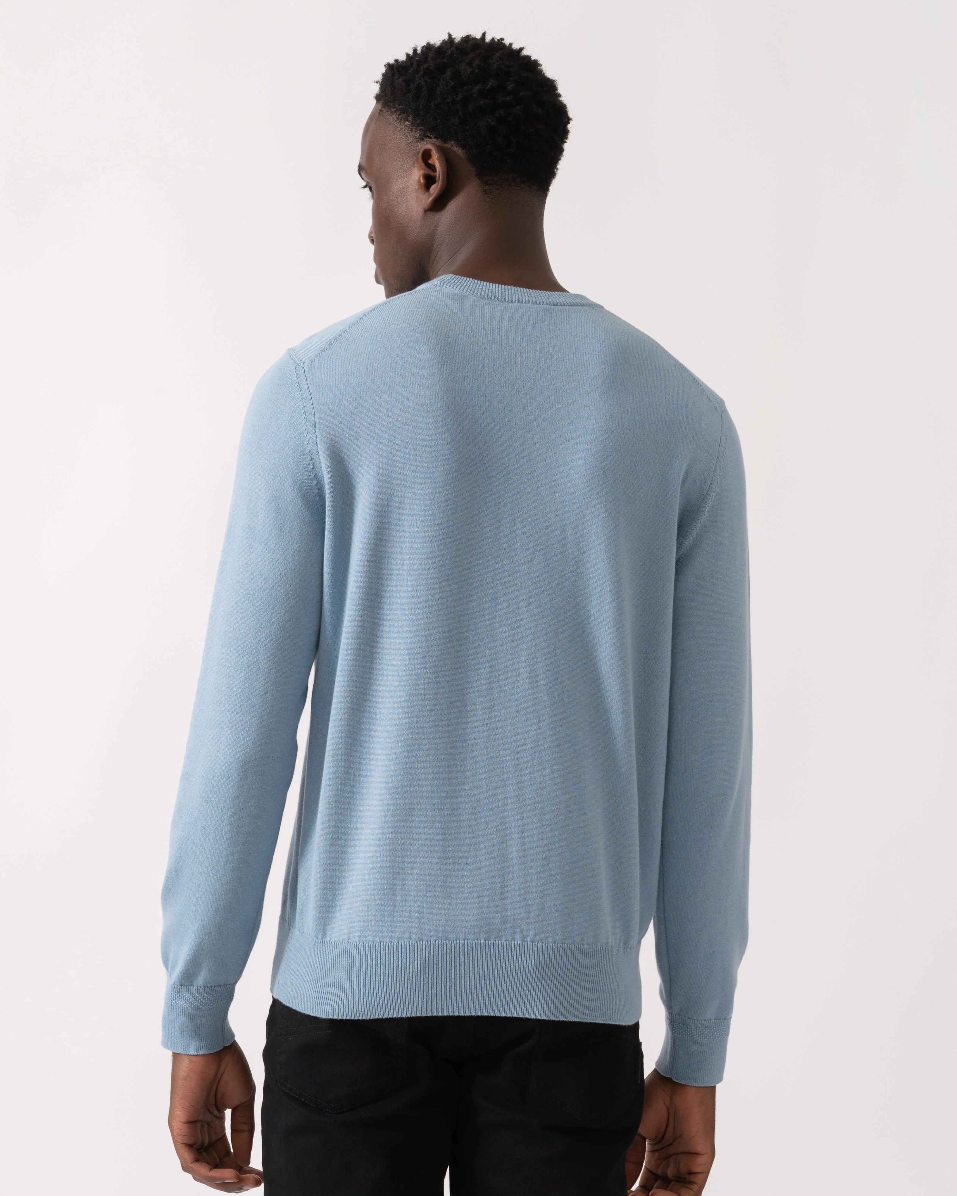 BOSS Orange Kanovano Mens Crew Neck Jumper - Light/Pastel Blue 451 - Image 4