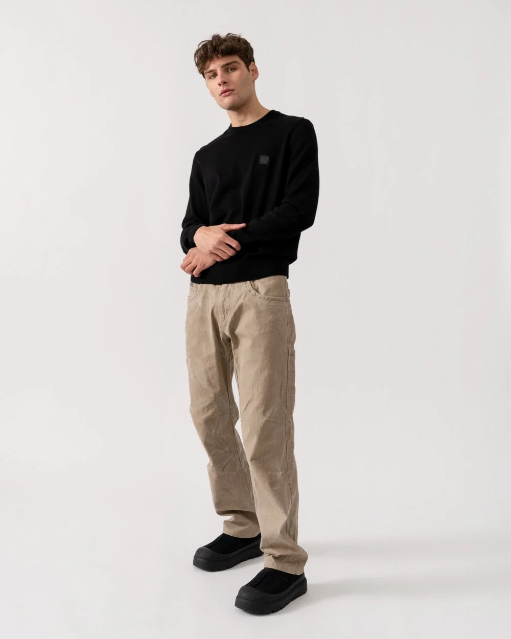 BOSS Orange Kanovano Mens Crew Neck Jumper NOS - Black 001 - Image 3