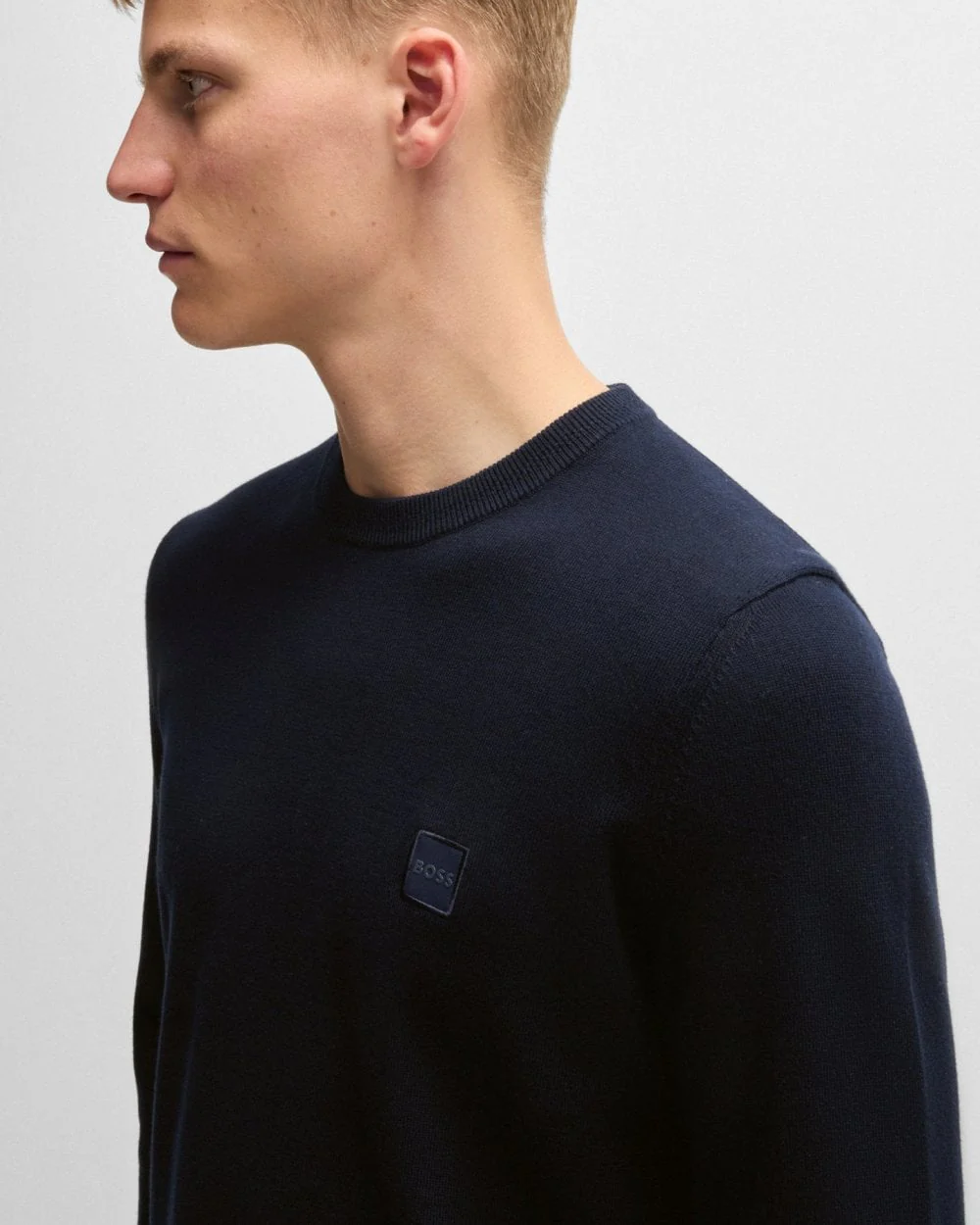BOSS Orange Kanovano Mens Crew Neck Jumper NOS - Dark Blue 404 - Image 2
