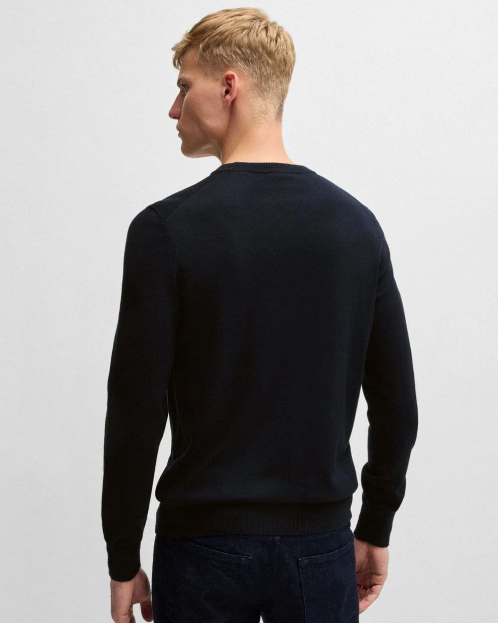 BOSS Orange Kanovano Mens Crew Neck Jumper NOS - Dark Blue 404 - Image 3