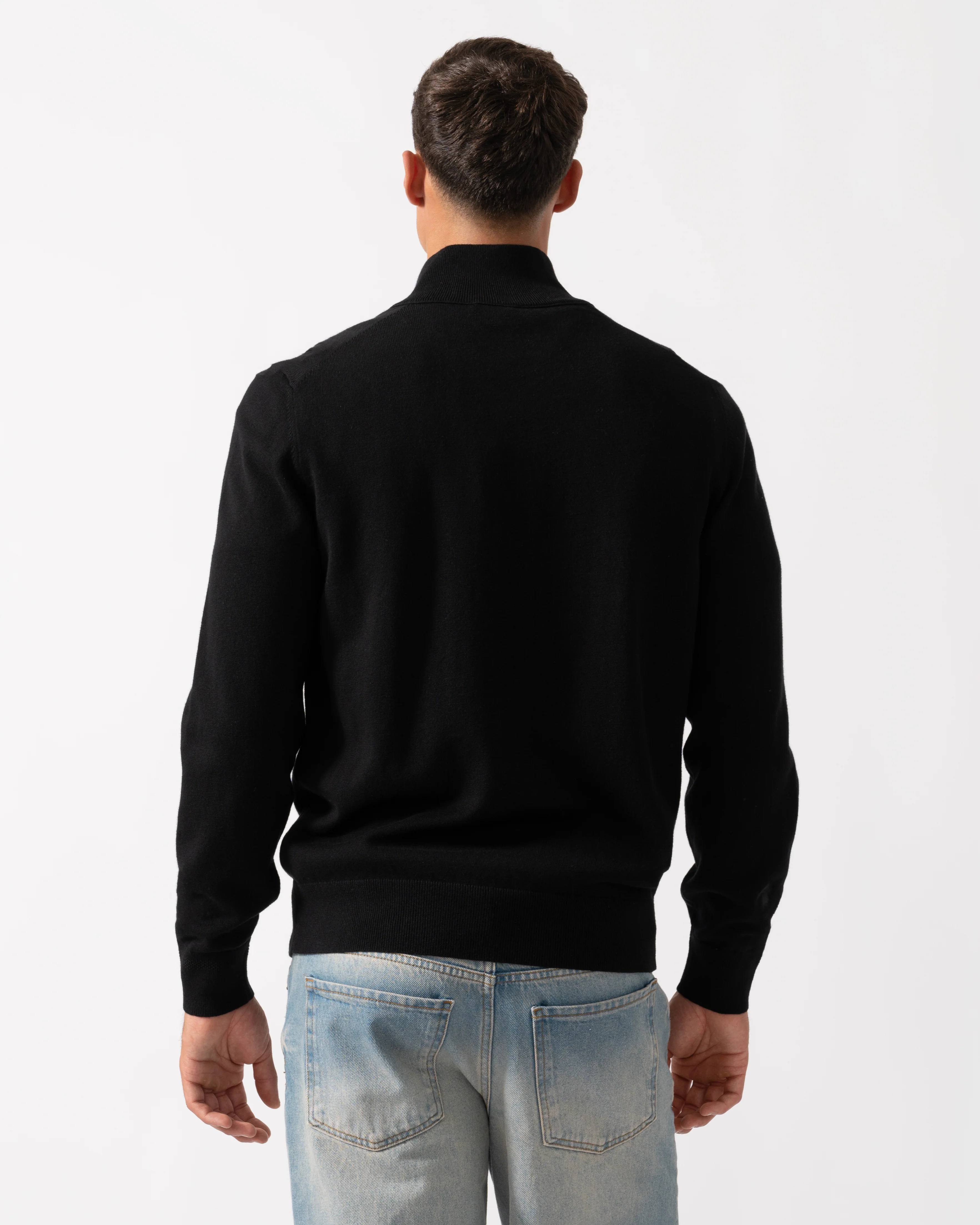 BOSS Orange Kanozip Mens Full Zip Jumper - Black 001 - Image 4