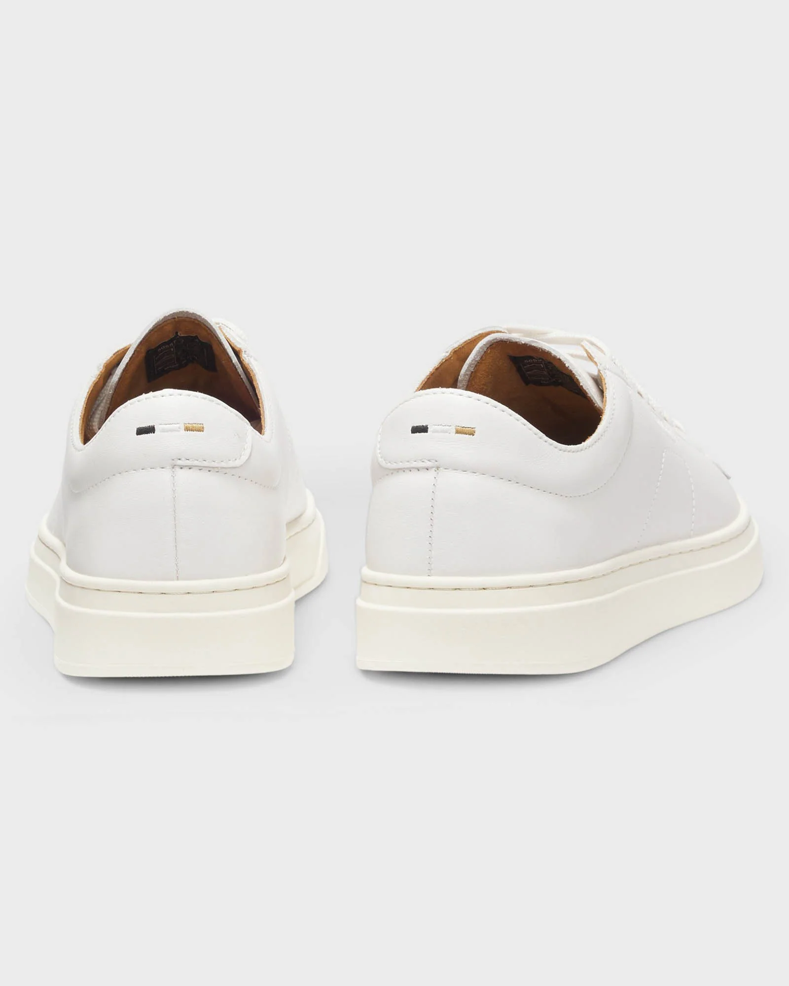 BOSS Orange Kieran Mens Low-Top Trainers in Leather with Embossed Logo - White 100 - Image 2