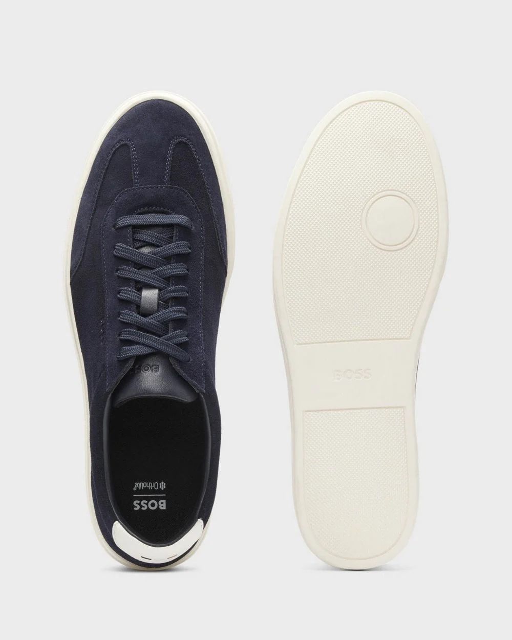 BOSS Orange Kieran Mens Suede Trainers with Rubber Sole - Image 4