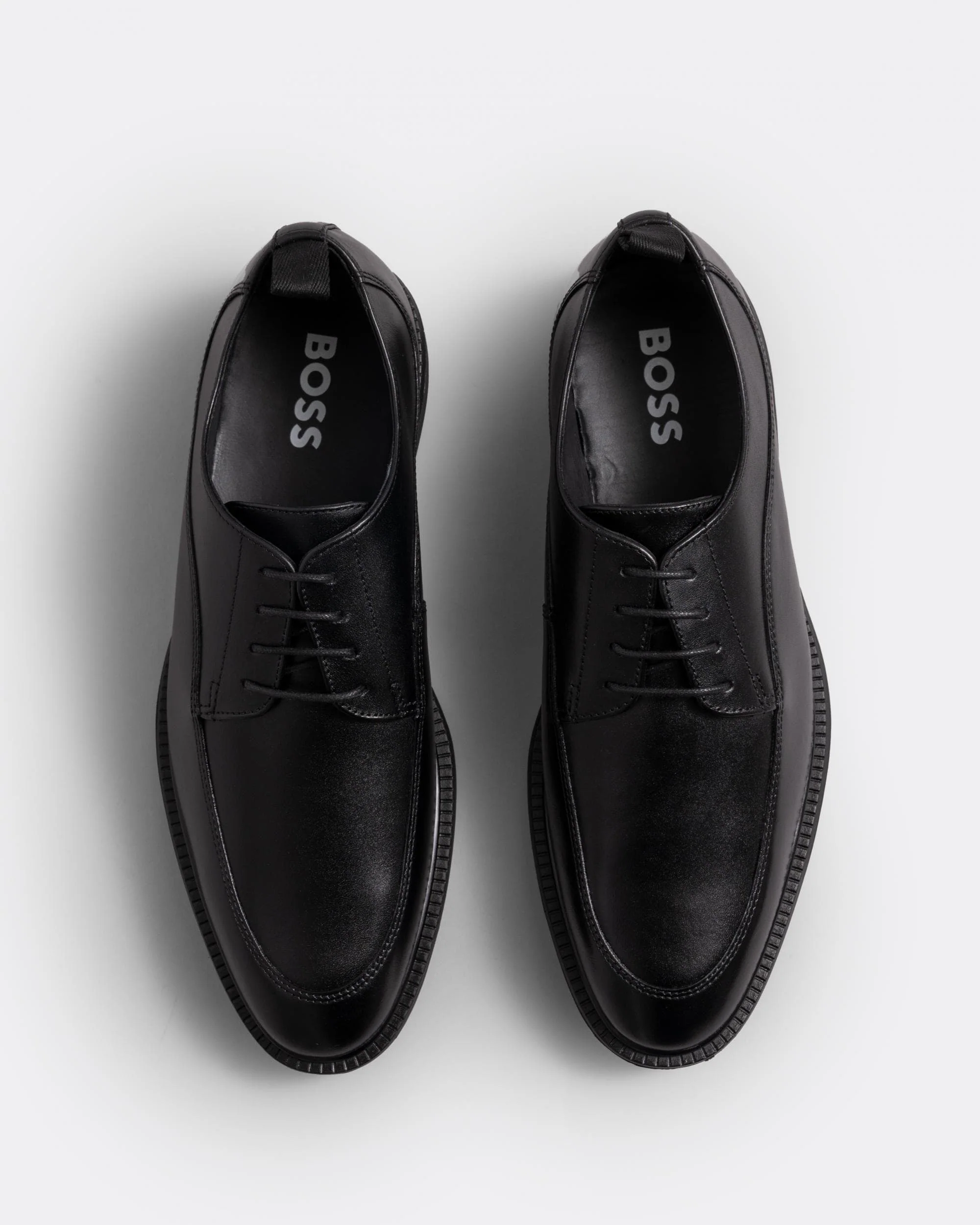 BOSS Orange Larry Mens Leather Derby Shoes with Stitching Detail - Image 5
