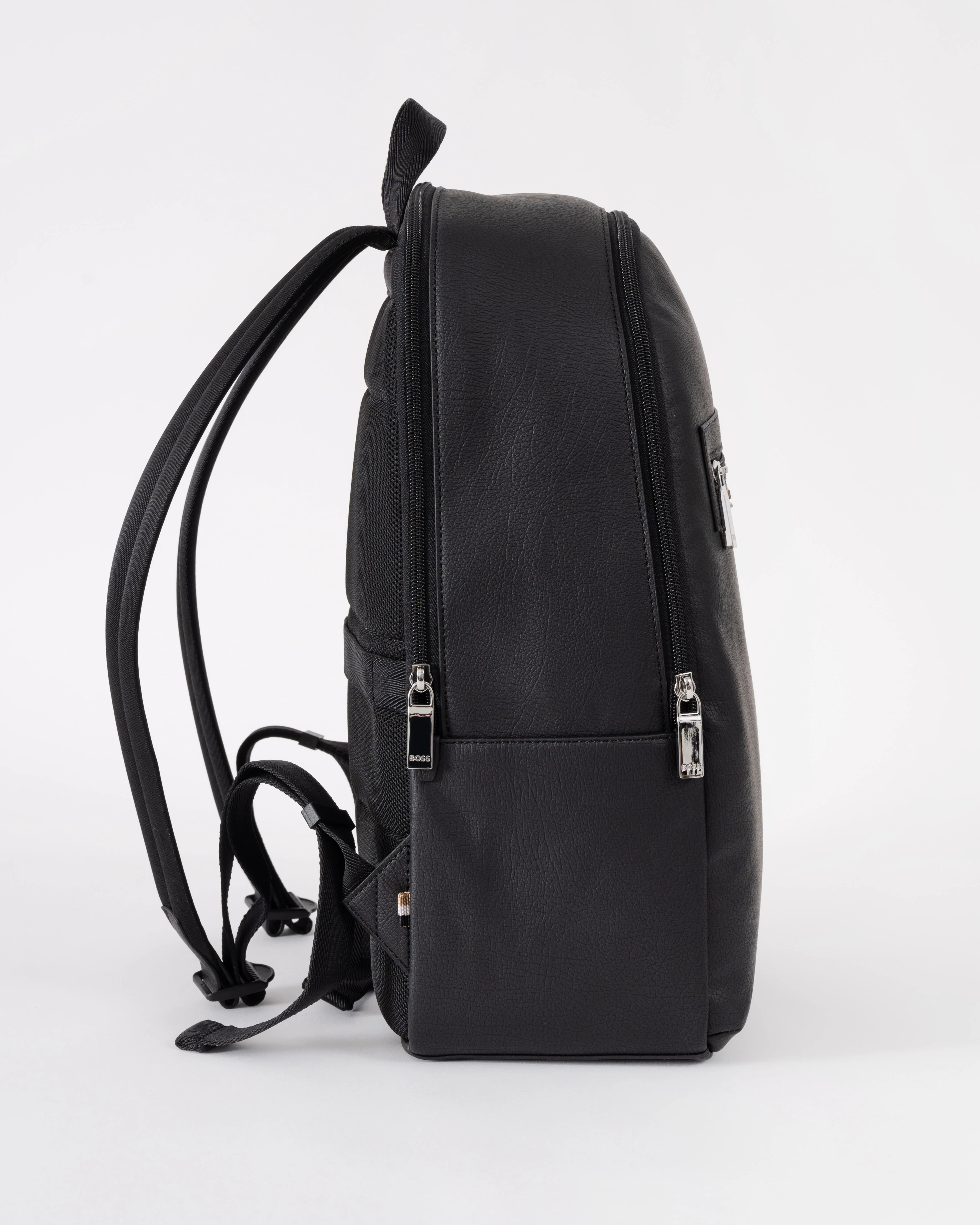 BOSS Orange Lewy Mens Faux Leather Backpack - Black 001 - Image 2