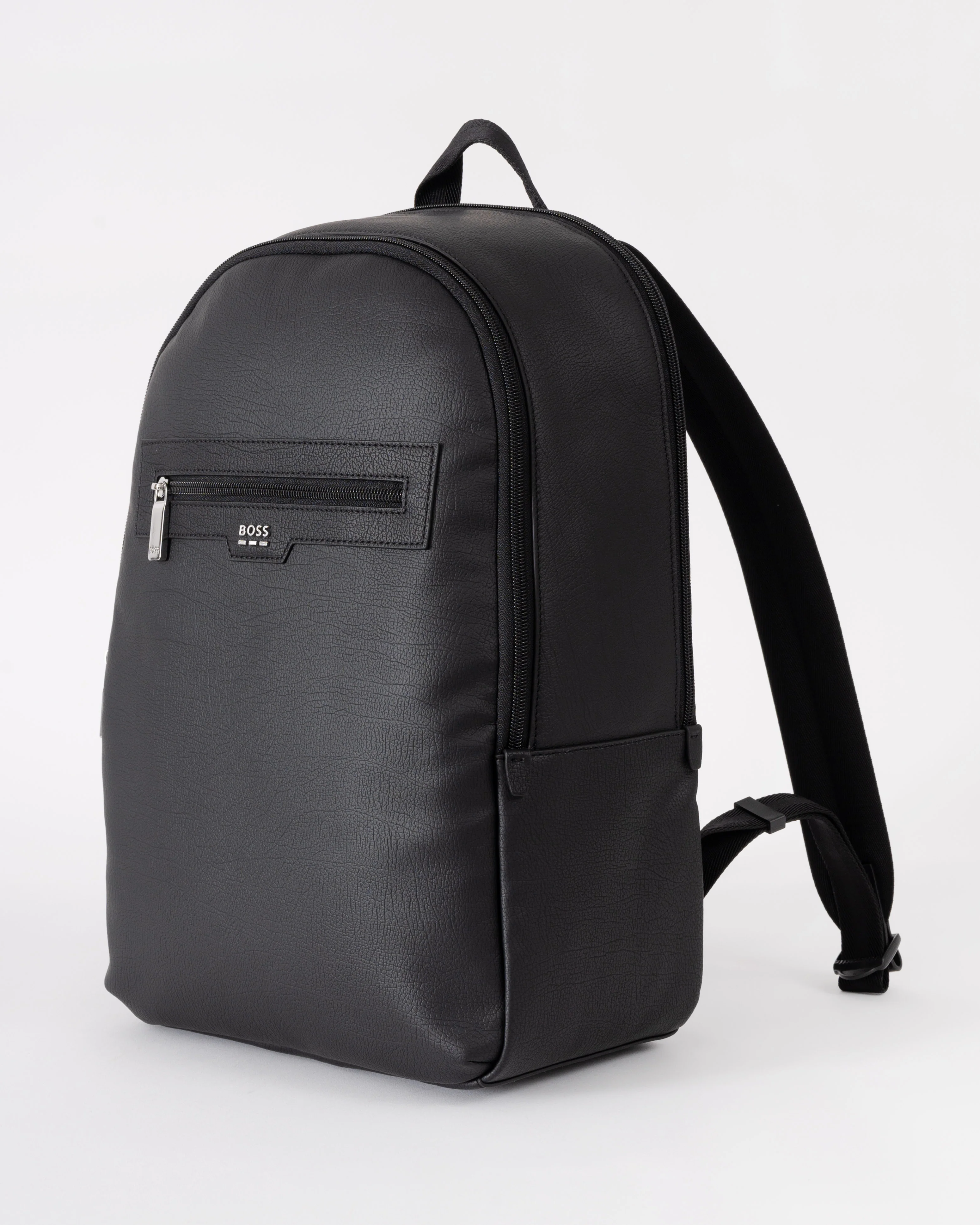BOSS Orange Lewy Mens Faux Leather Backpack - Black 001 - Image 3