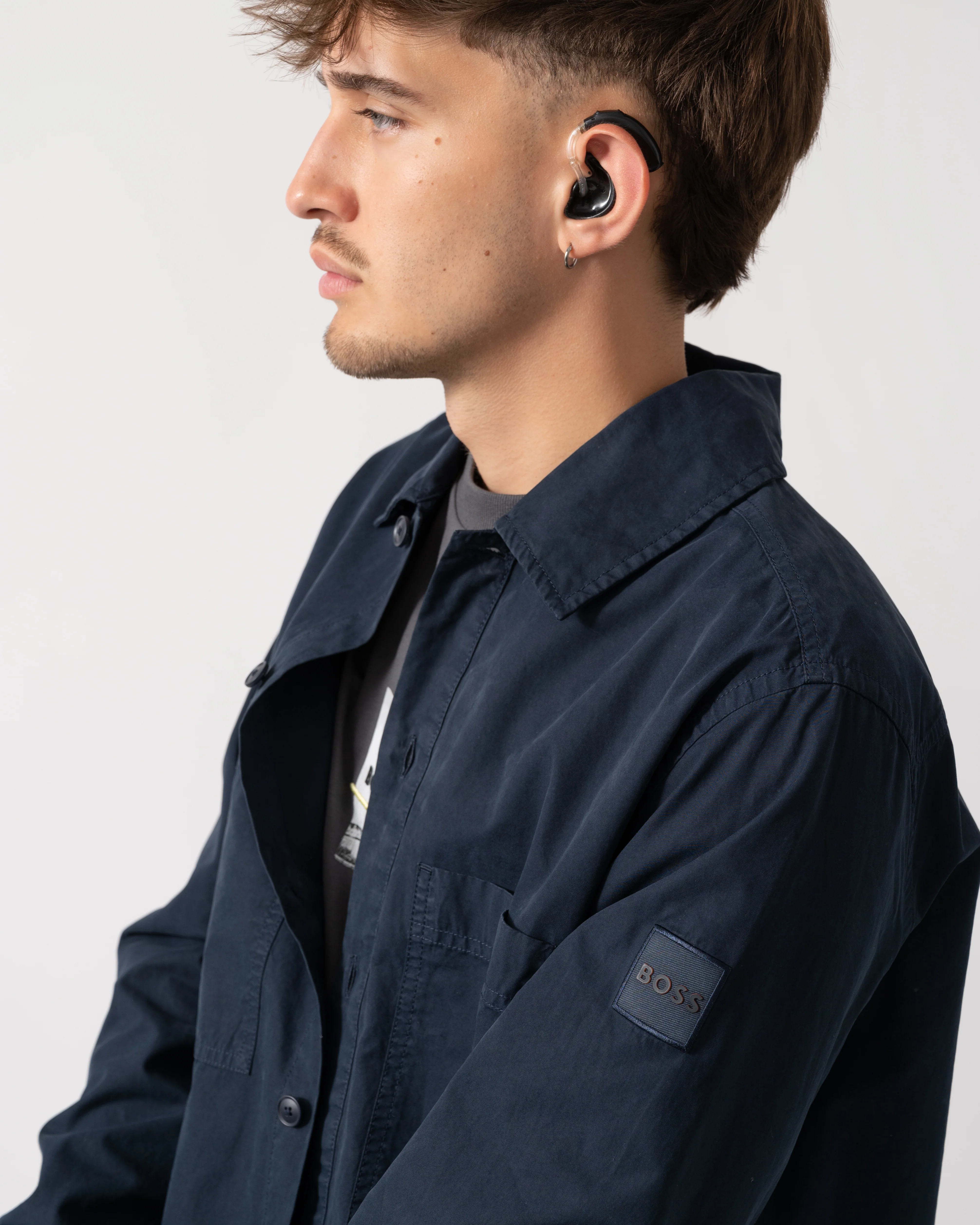 BOSS Orange Locky 2 Mens Overshirt 50543519 - Dark Blue 404 - Image 2