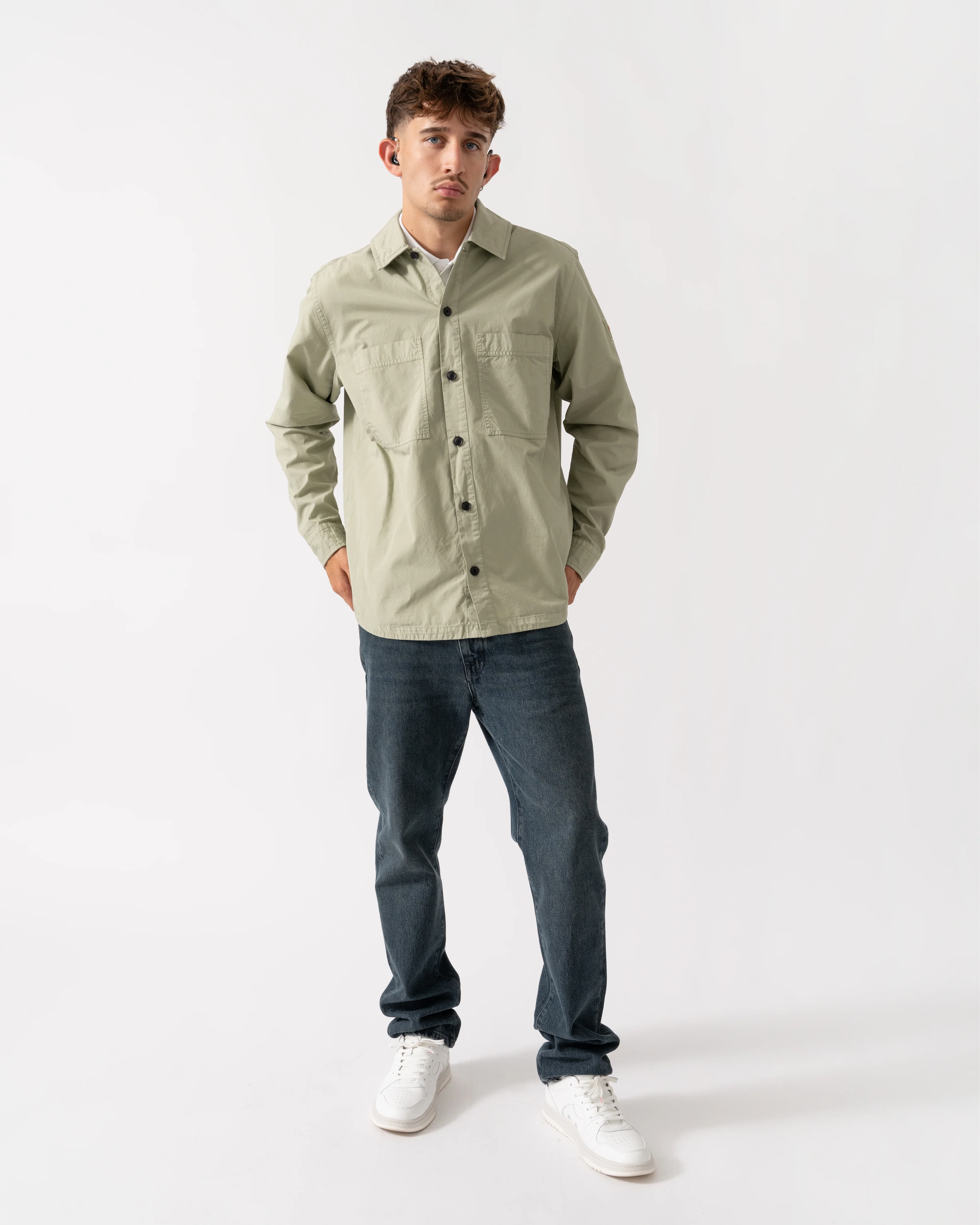 BOSS Orange Locky 2 Mens Overshirt 50543519 - Open Green 370 - Image 2