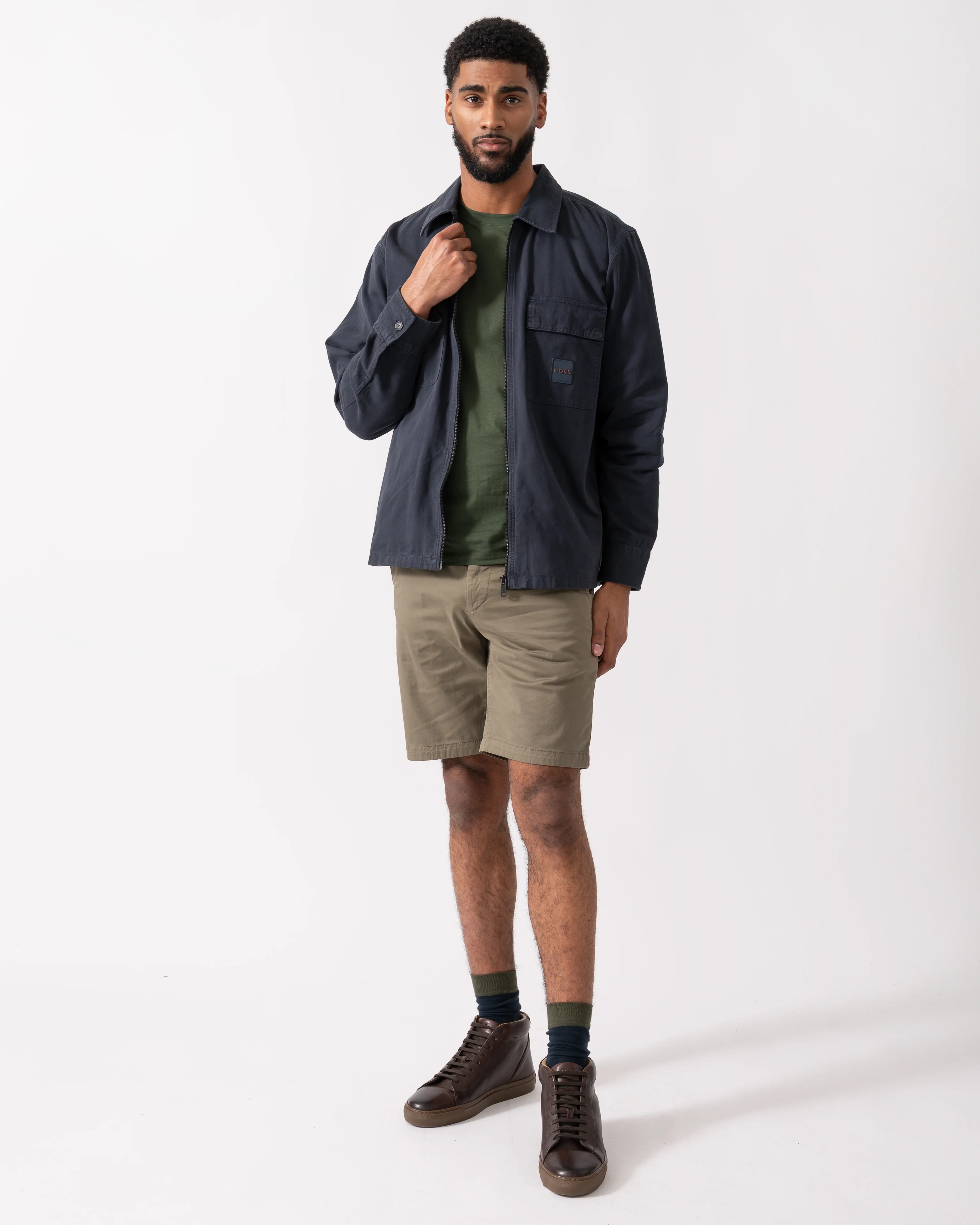 BOSS Orange Lovel Mens Zip Overshirt - Dark Blue 404 - Image 2