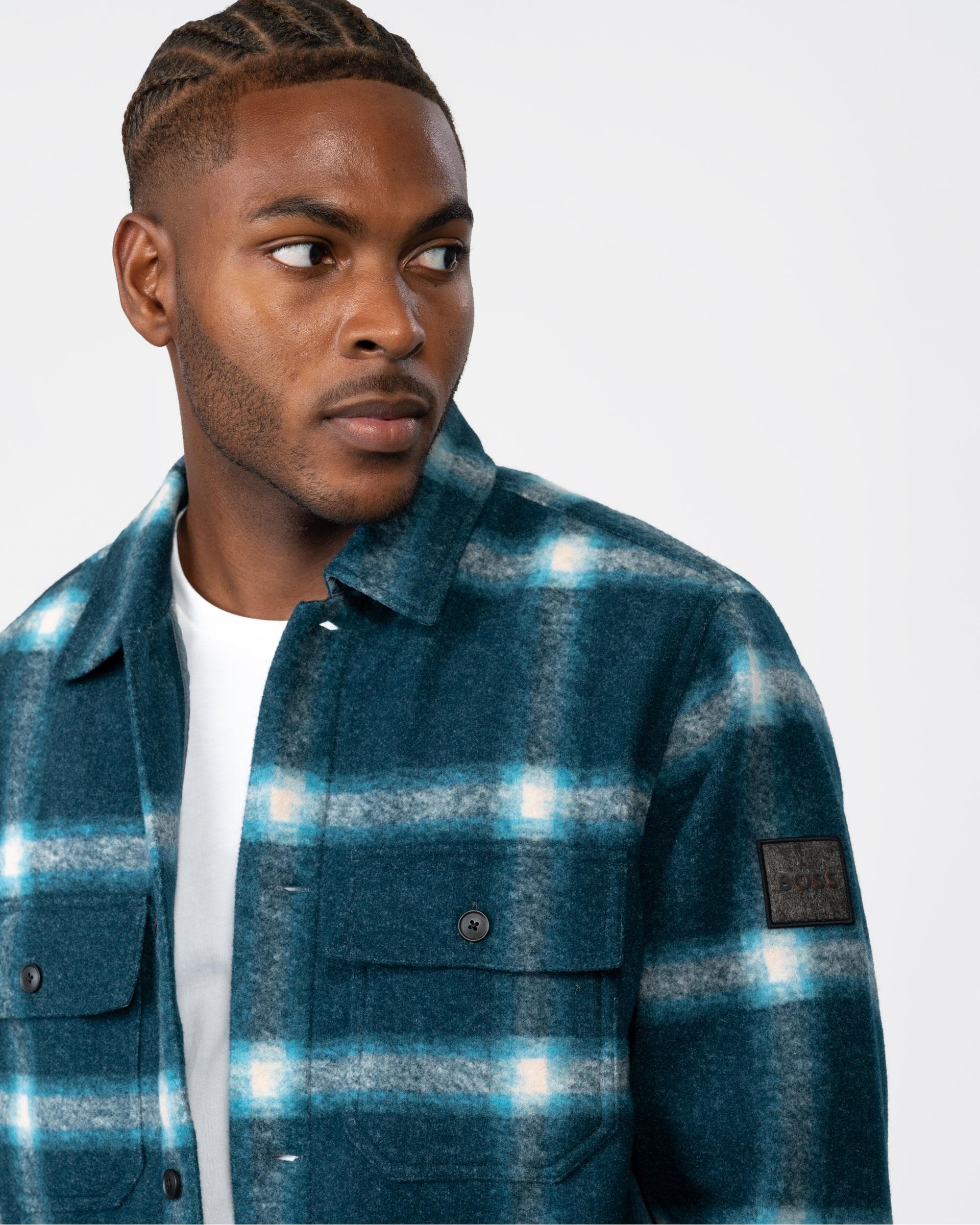 BOSS Orange Lovvo Mens Check Overshirt - Image 2