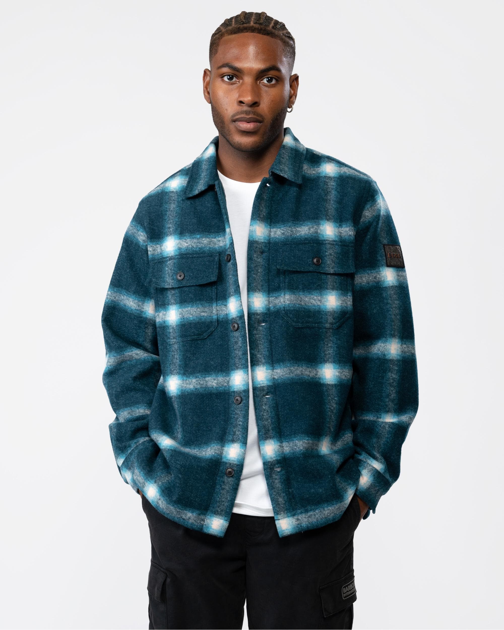 BOSS Orange Lovvo Mens Check Overshirt - Image 4