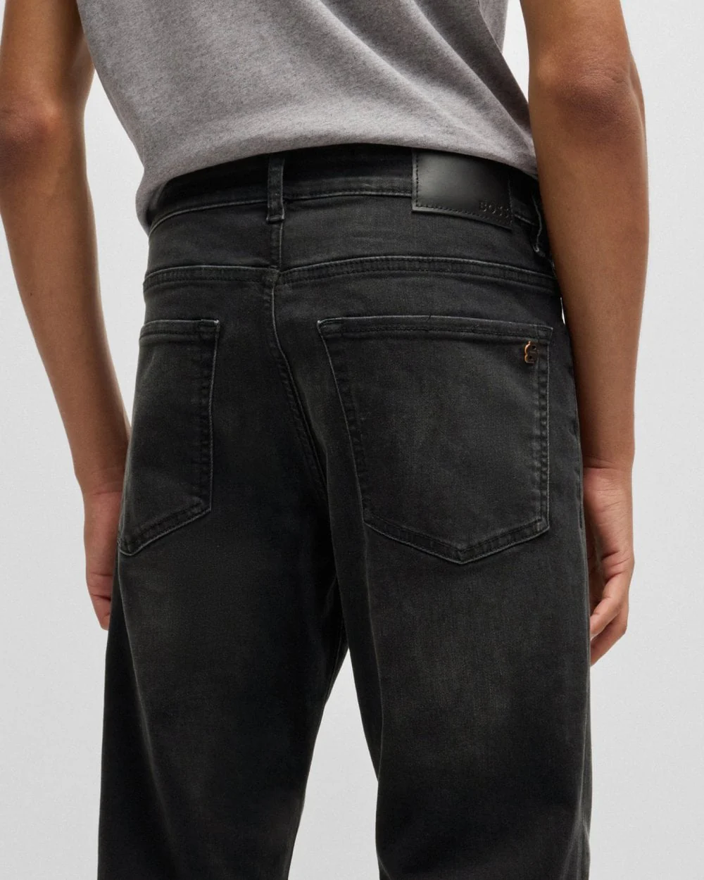 BOSS Orange Maine Regular-Fit Jeans in Black Soft-Motion Denim - Image 2