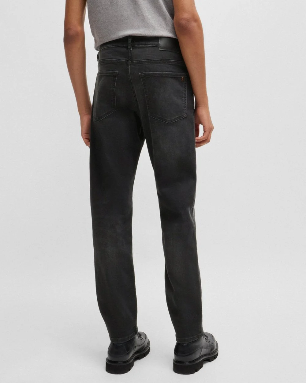 BOSS Orange Maine Regular-Fit Jeans in Black Soft-Motion Denim - Image 3