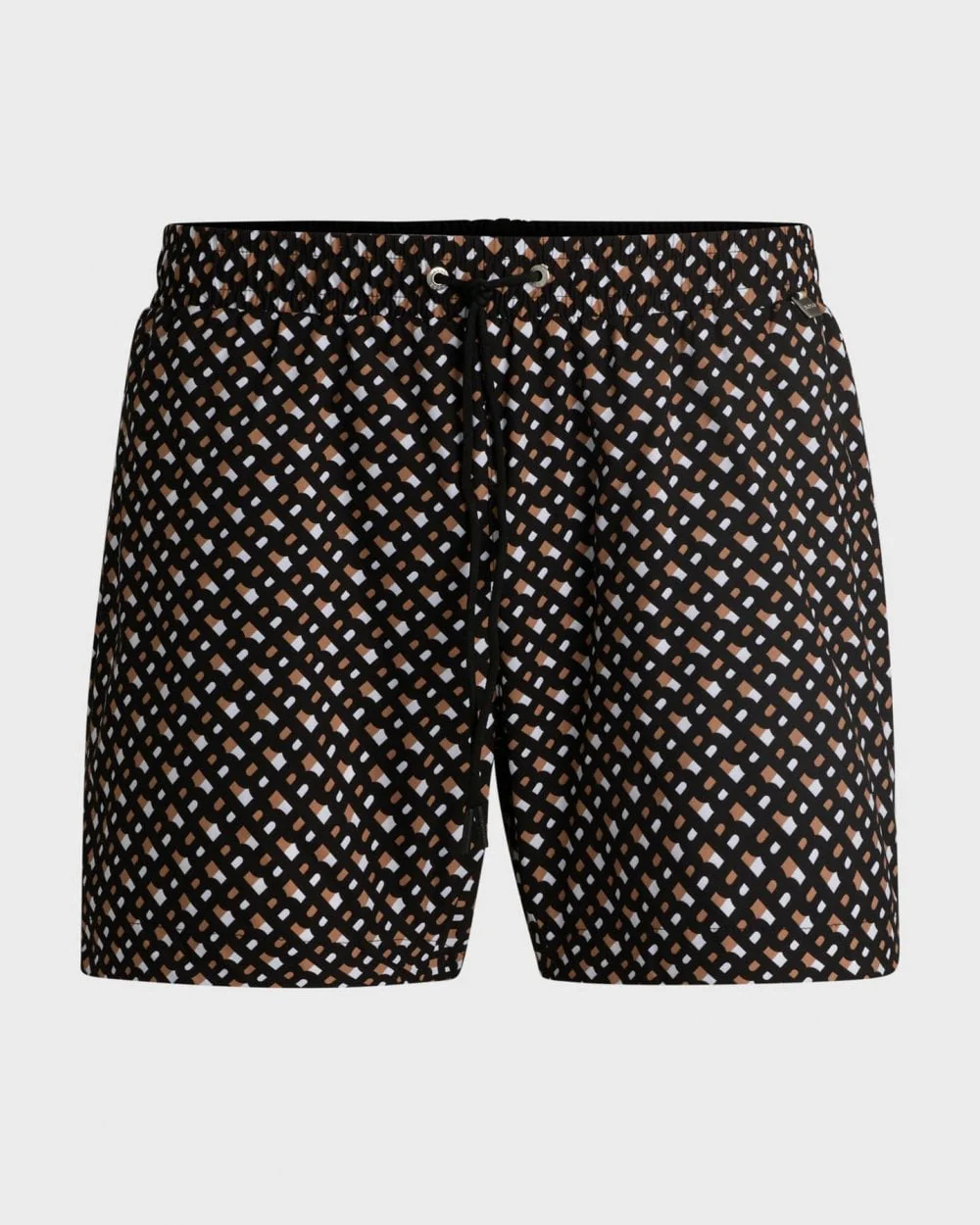 BOSS Orange Manu Mens Fully Lined Quick-Dry Swim Shorts with Monogram Print - Image 4