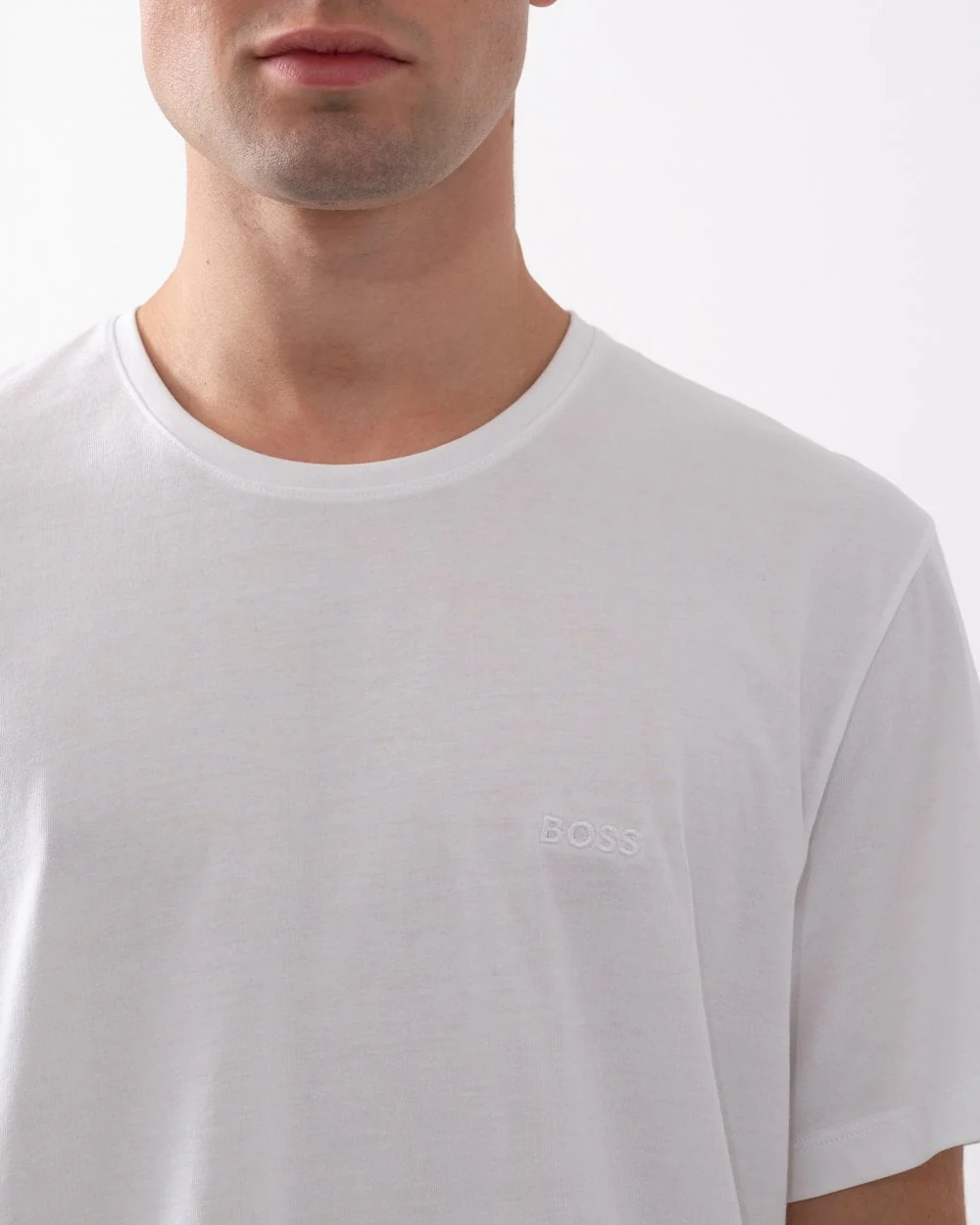 BOSS Orange Mens 2 Pack Comfort Loungewear T-Shirts - White 100 - Image 2