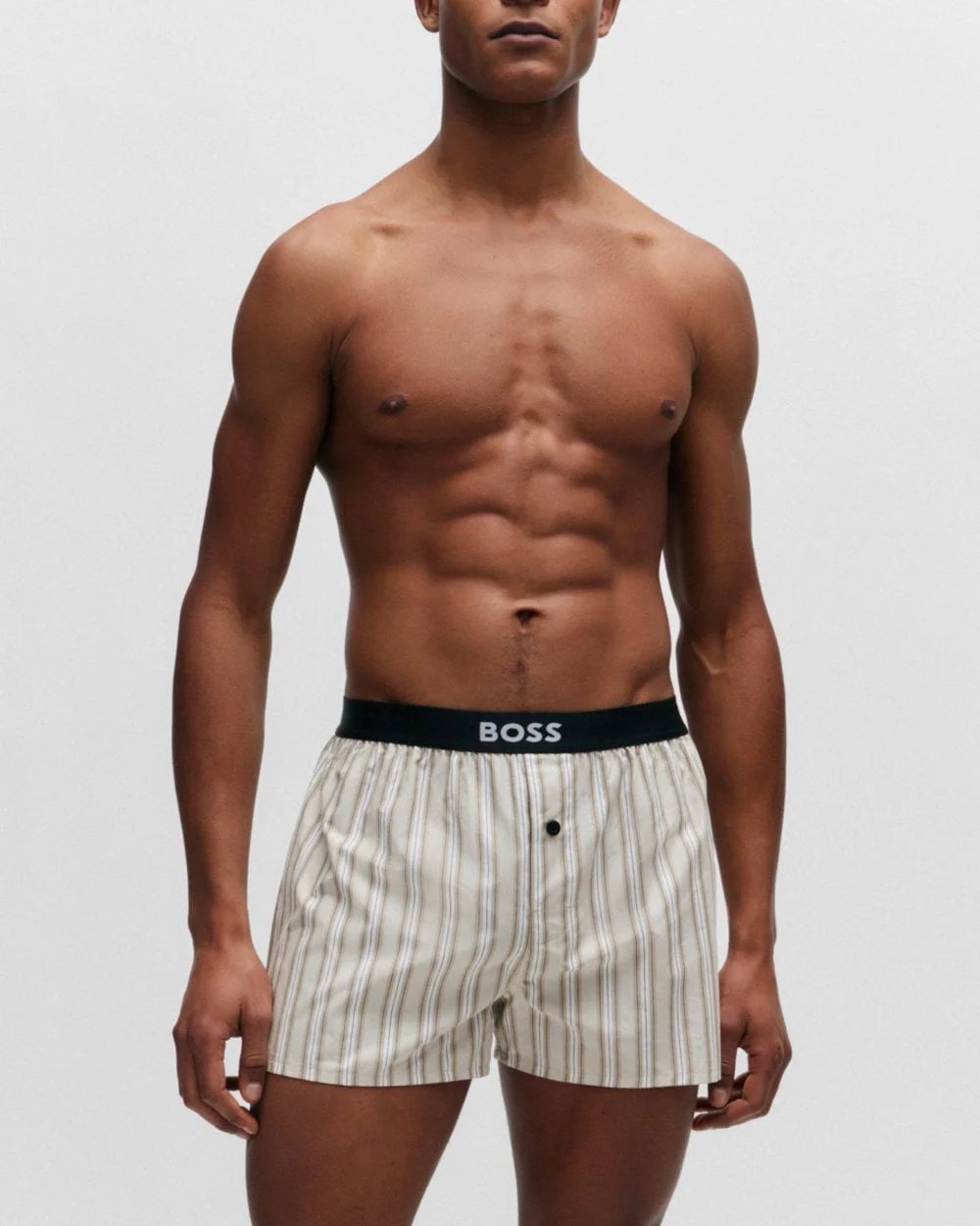 BOSS Orange Mens 2 Pack Cotton Pyjama Shorts with Logo Waistbands - Image 2