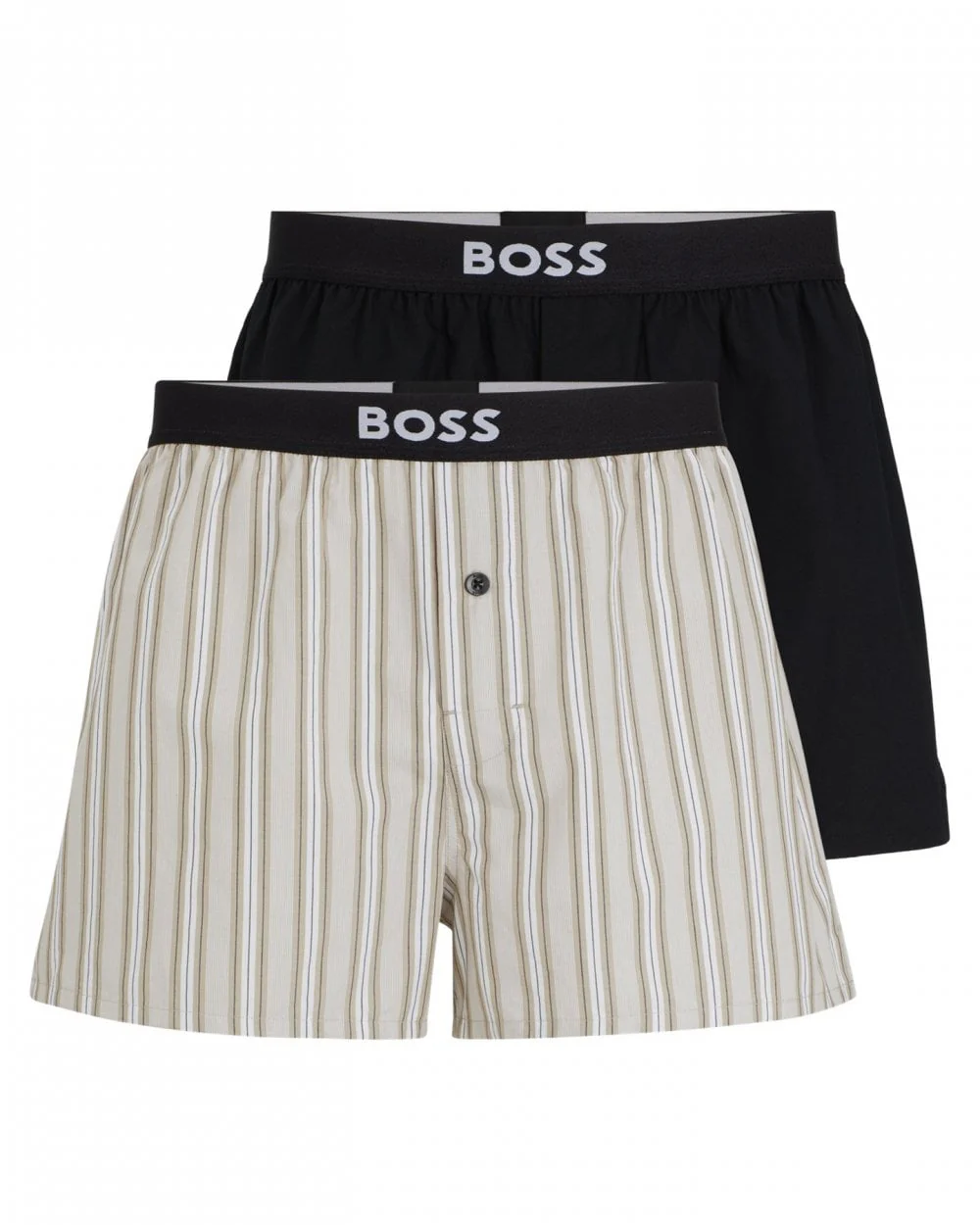 BOSS Orange Mens 2 Pack Cotton Pyjama Shorts with Logo Waistbands - Image 6