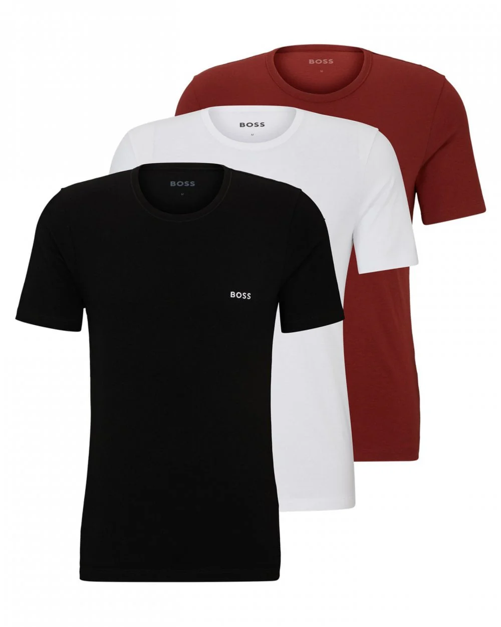 BOSS Orange Mens 3-Pack of Classic Underwear T-Shirts in Cotton Jersey - Image 5