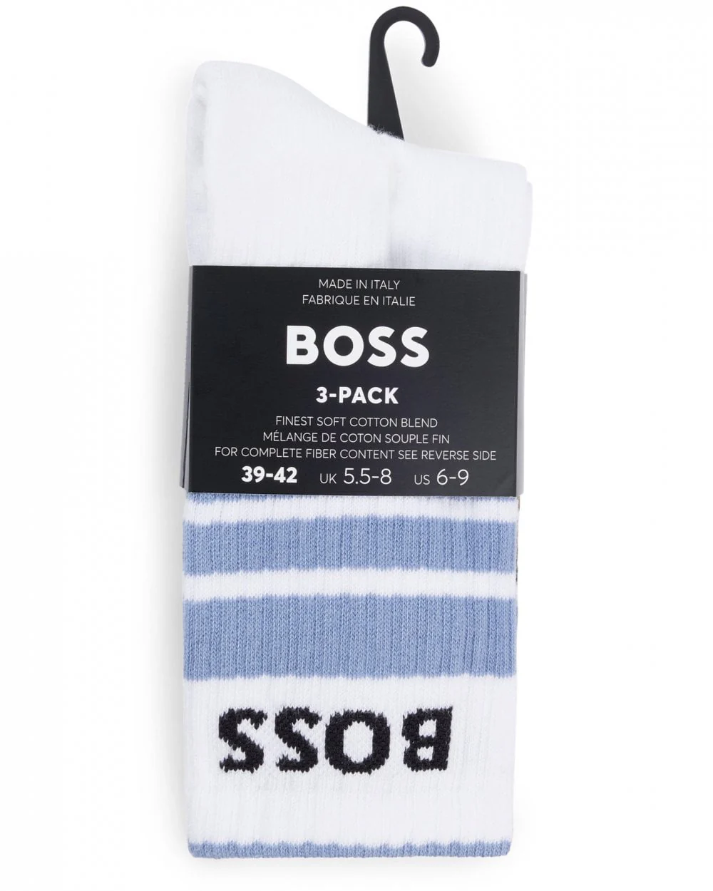 BOSS Orange Mens 3-Pack of Short Socks with Stripes and Logos - Image 3