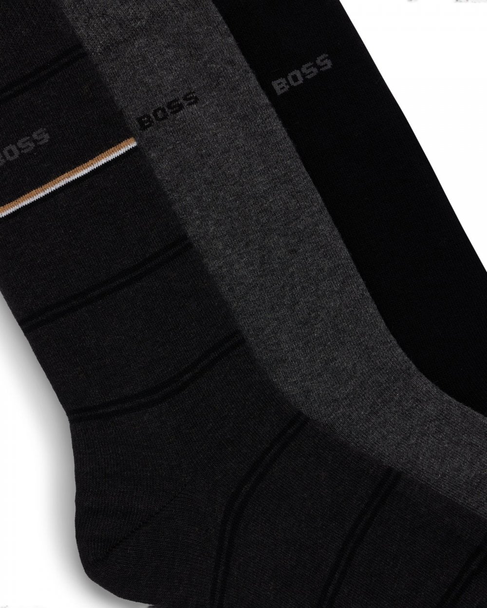 BOSS Orange Mens 3 Pack Striped Socks Gift Set - Image 2