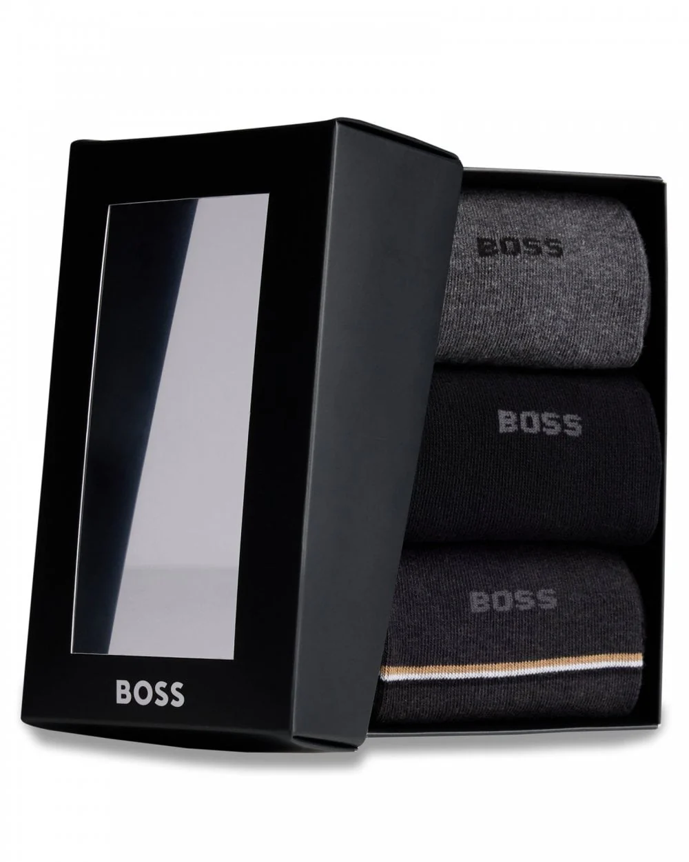 BOSS Orange Mens 3 Pack Striped Socks Gift Set - Image 3