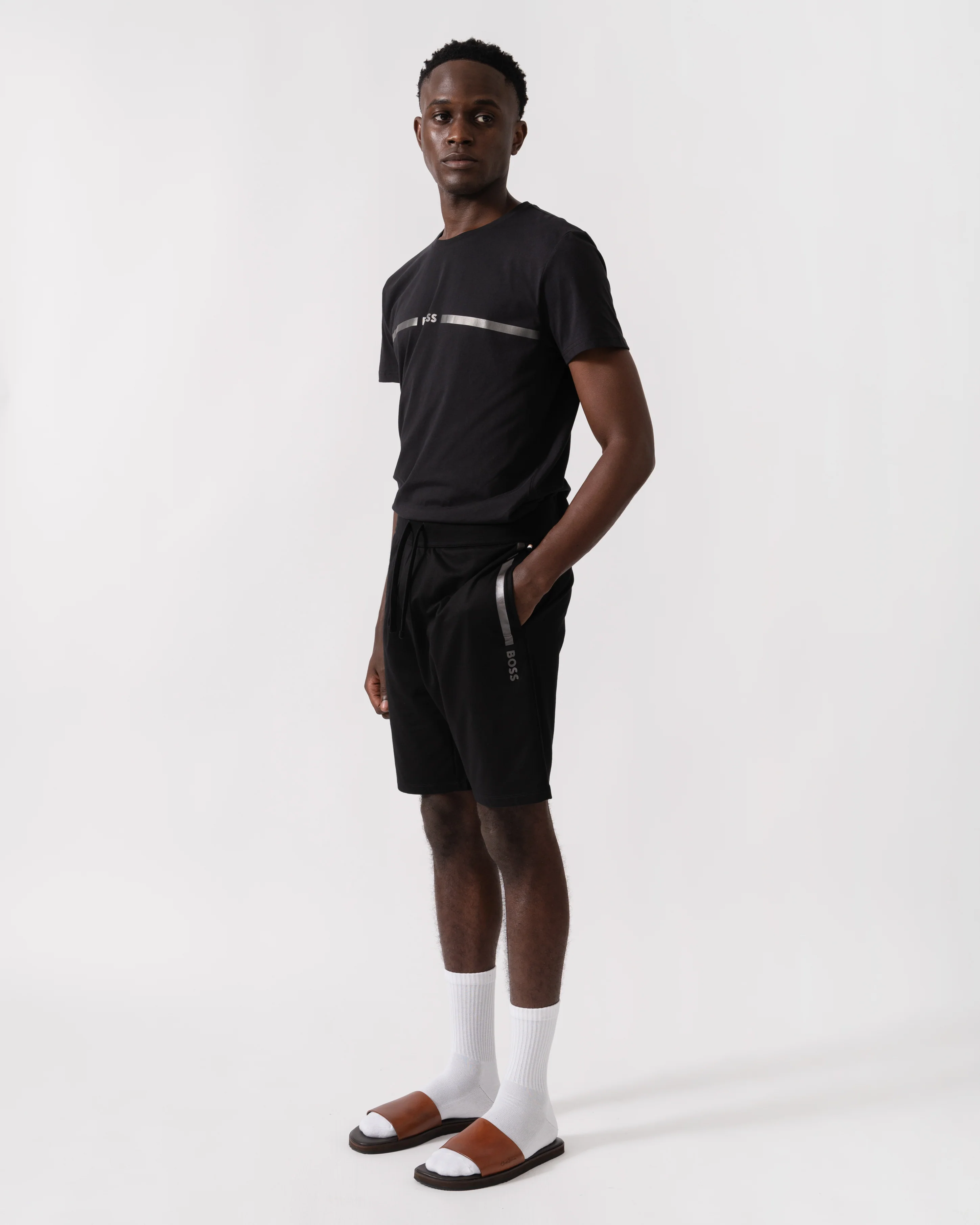 BOSS Orange Mens Authentic Loungewear Shorts 50545560 - Black 001 - Image 2
