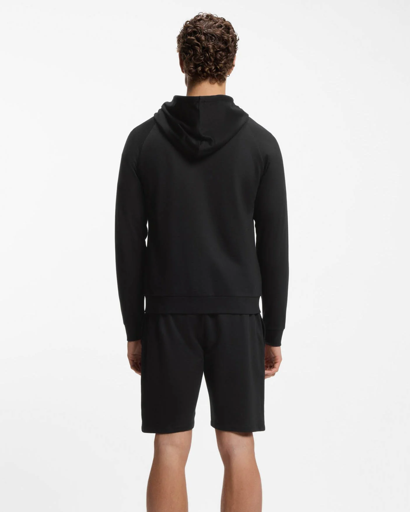 BOSS Orange Mens Authentic Zip Up Loungewear Hoodie 50545573 - Black 004 - Image 3