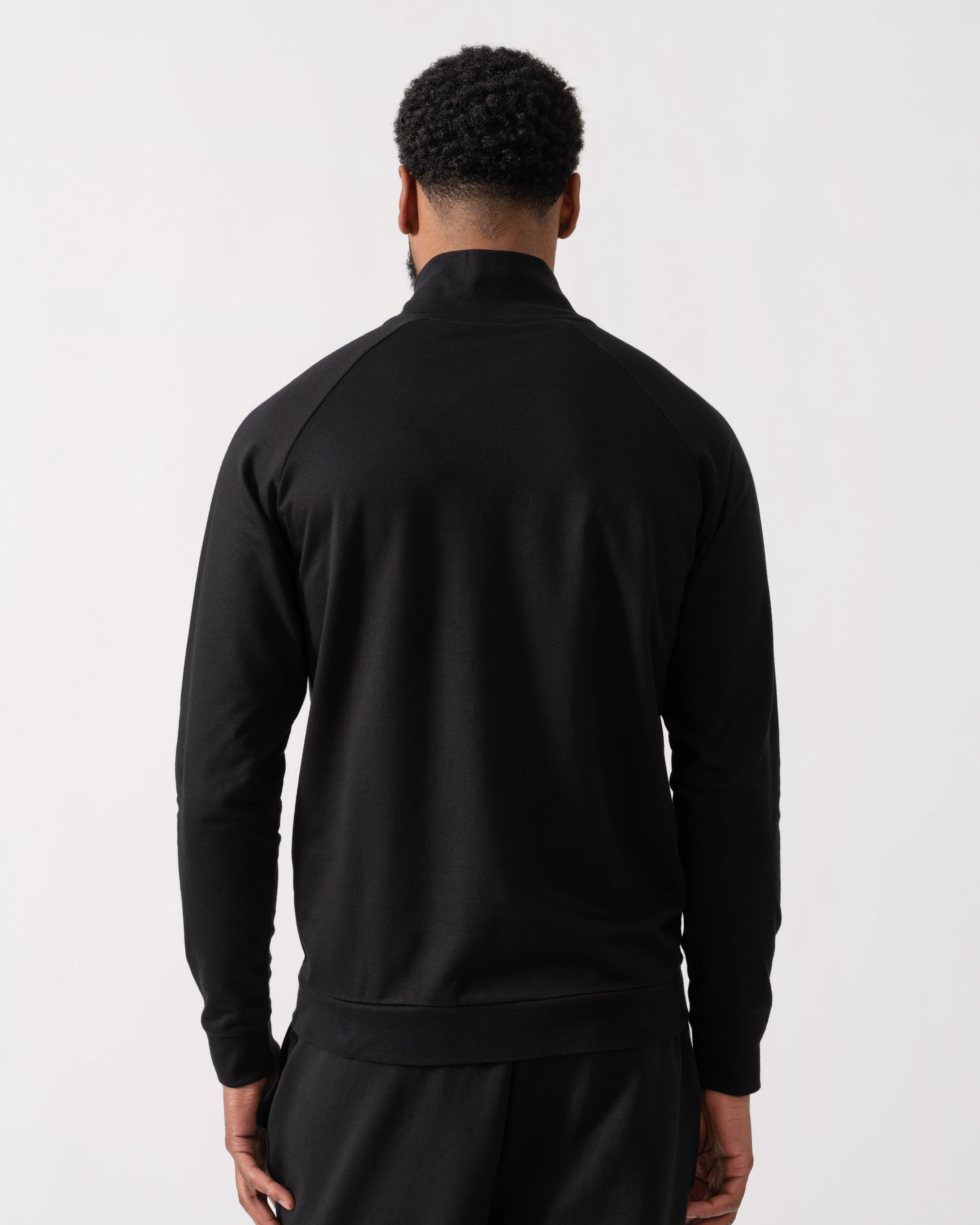 BOSS Orange Authentic Cotton Terry Loungewear Jacket with Stripe - Black 001 - Image 4