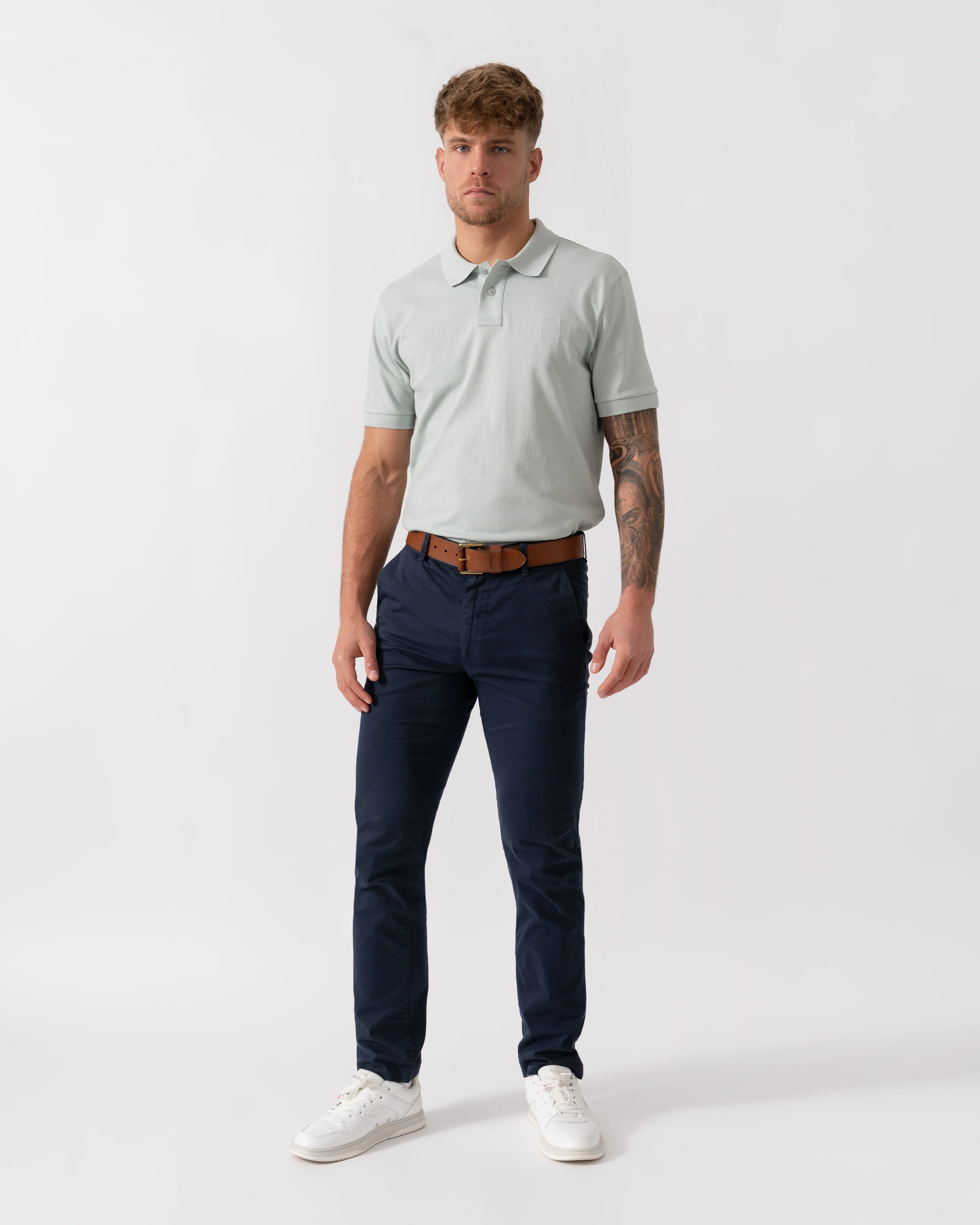 BOSS Orange Passenger Modern Slim-Fit Polo Shirt - Silver 043 - Image 2