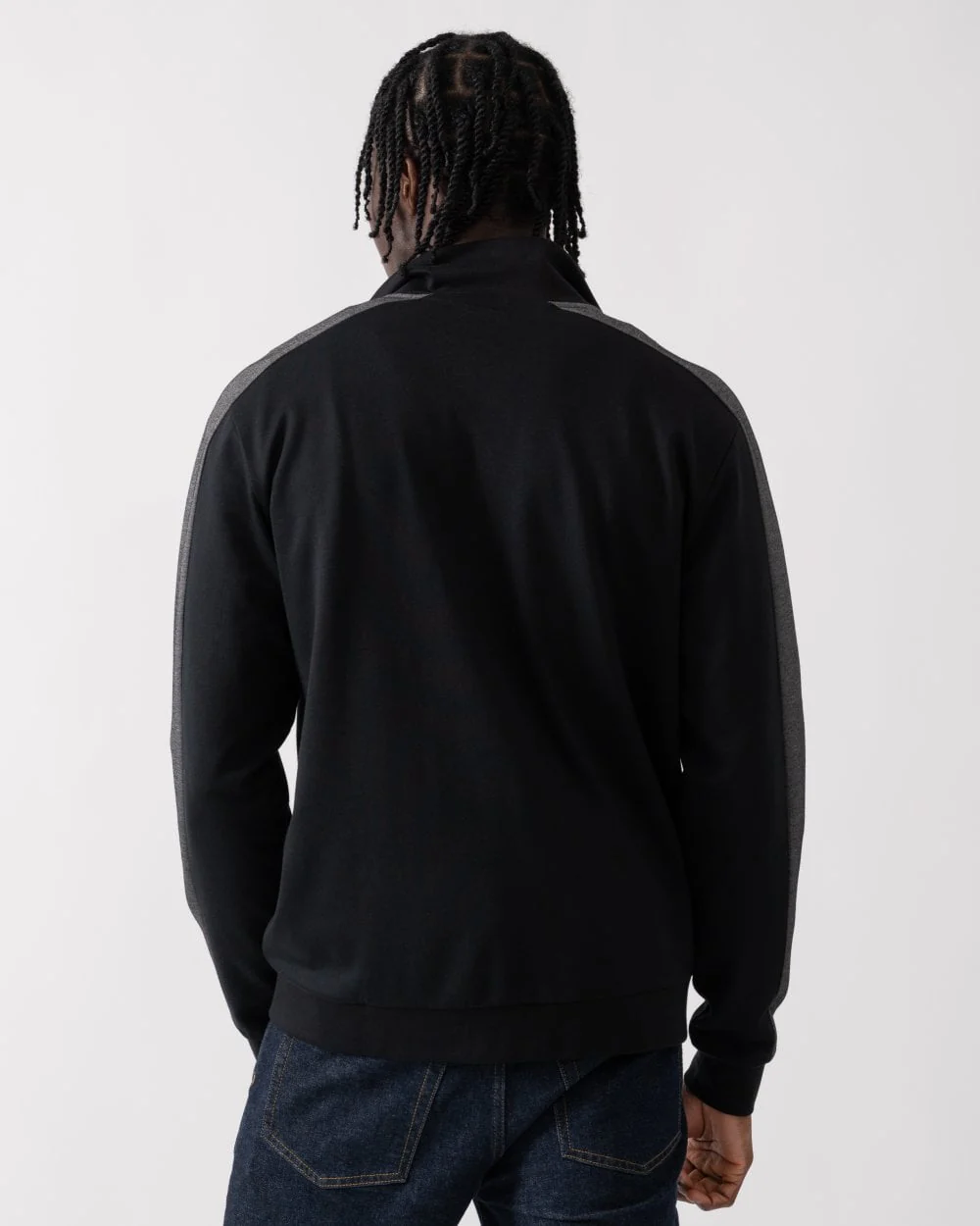 BOSS Orange Mens Cotton Blend Zip-Up Loungewear Jacket with Foil Printed Logo - Image 4