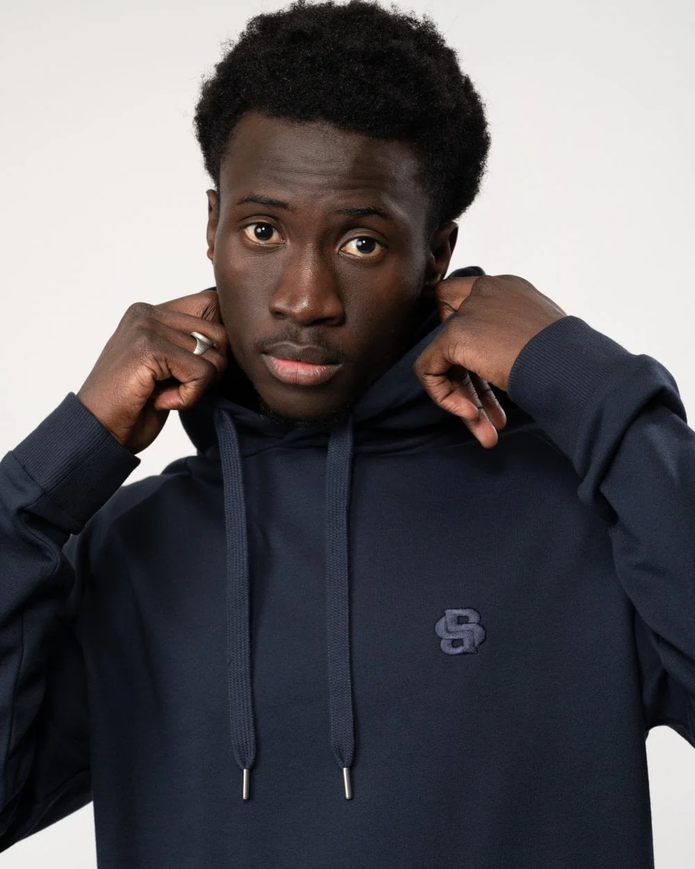 BOSS Orange Mens Cotton Terry Regular Fit Loungewear Hoodie with Double Monogram Logo - Image 2